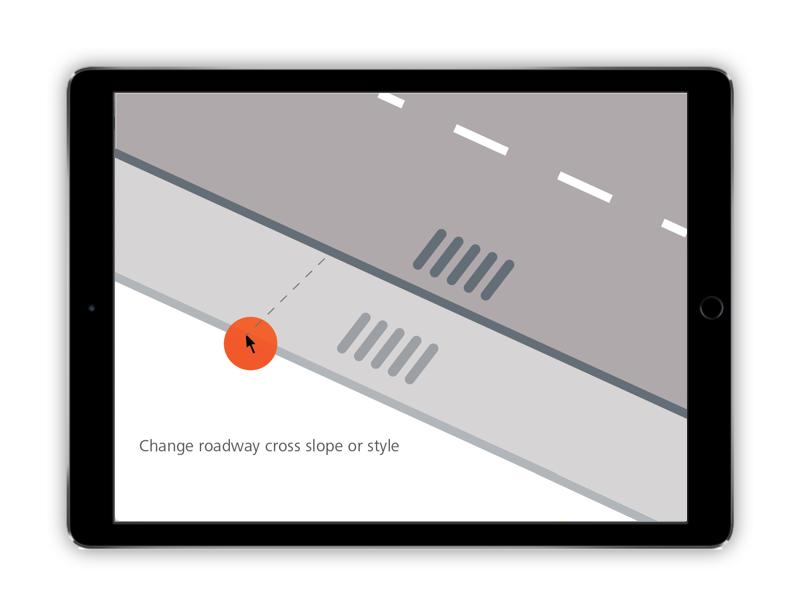 Drag and drop the edge of a road to widen it or adjust the cross slope.