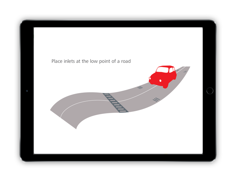 Using elevation data, a designed road could calculate the size and position of drains automatically.