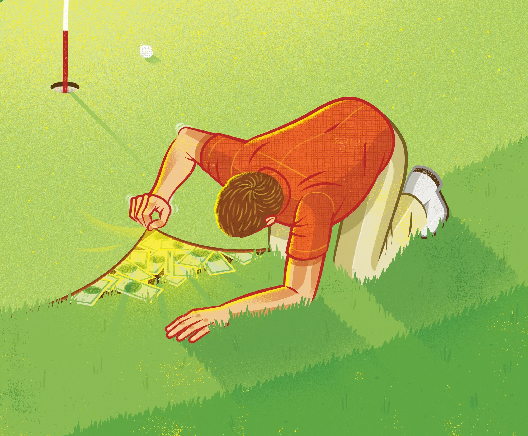  Interior Illustration in  Golf Business , for an article about how to diversify your income as a golf course owner. 