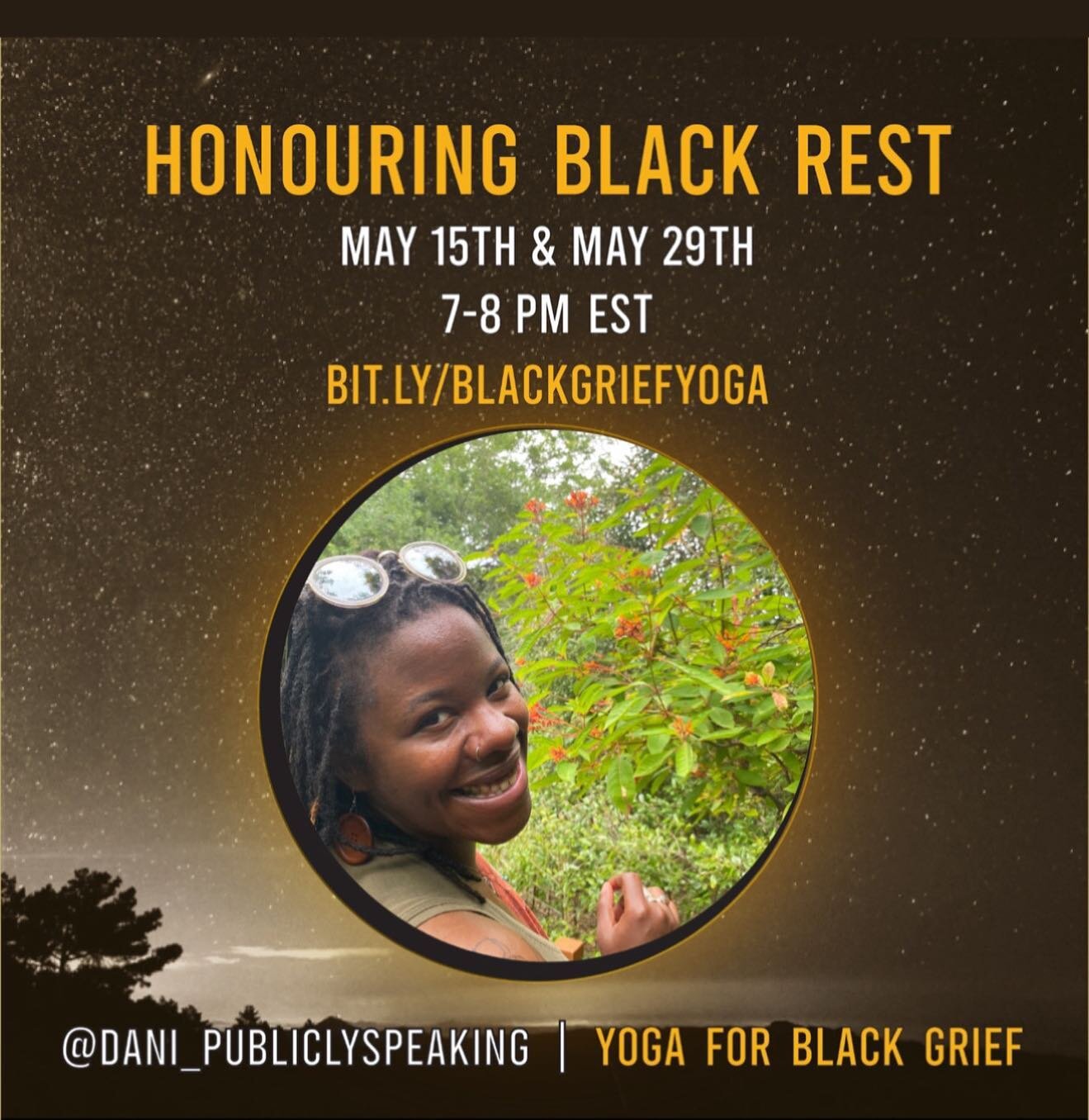 Tomorrow will be the last session  of #yogaforblackgrief. Grateful that @dani_publiclyspeaking will be guiding us through this last session for the series on #rest. This week has been&hellip;heavy🥀&mdash; May we find moments of awareness and connect