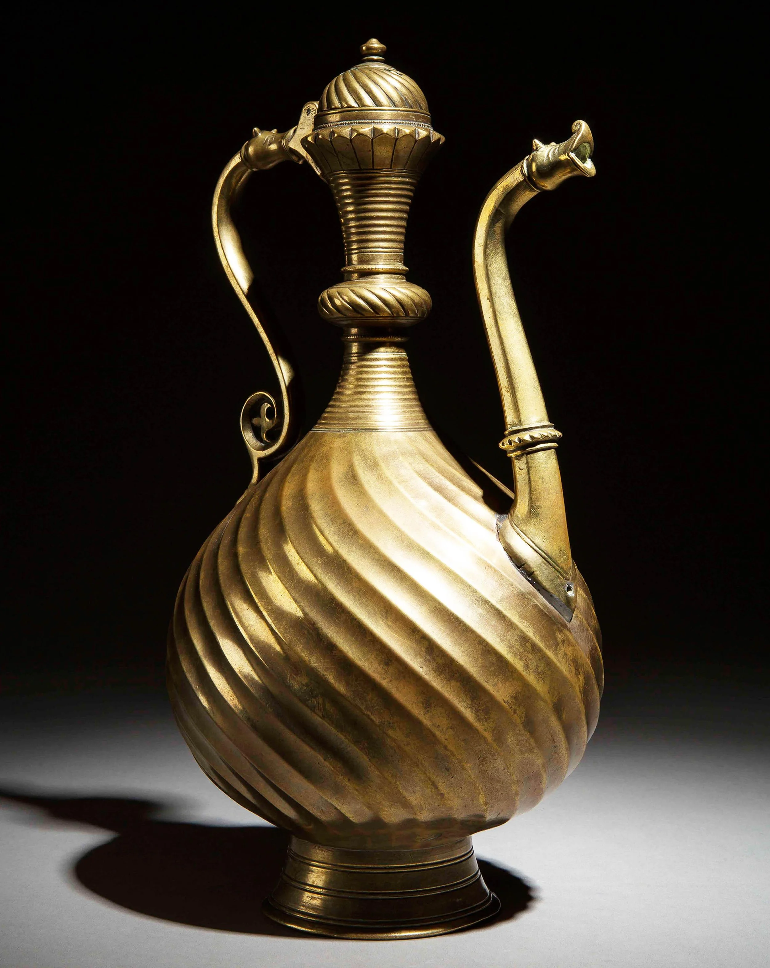  Gilt bronze ewer. India, early 1500s  