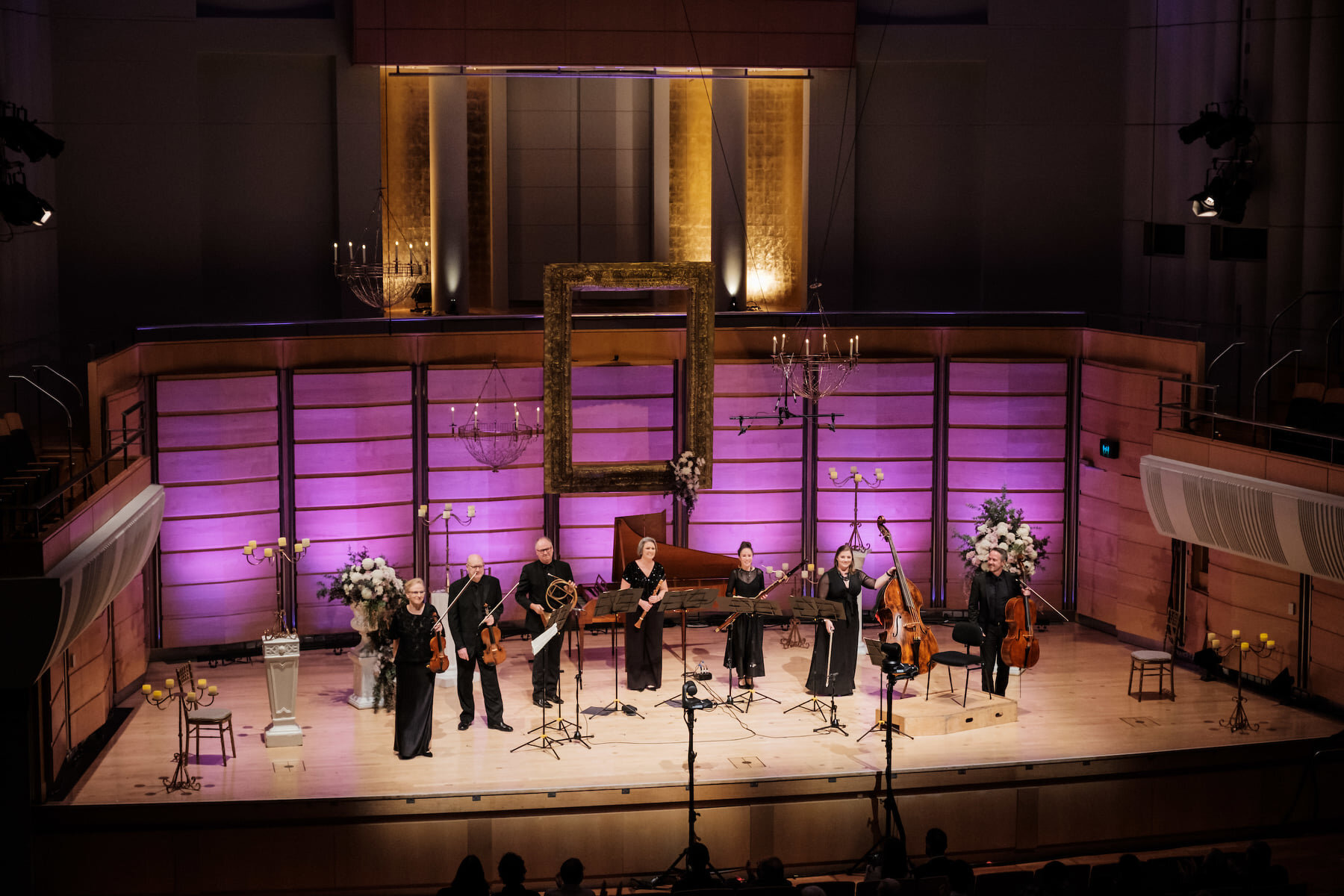  Our full ensemble at the conclusion of Franz Berwald's Grand Septet    Robert Catto, Photographer  Stage design  James Browne Presents  