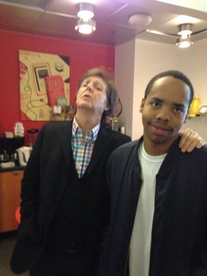 Paul McCartney and Earl Sweatshirt at NPR's New York office. Courtesy of Brick Stowell