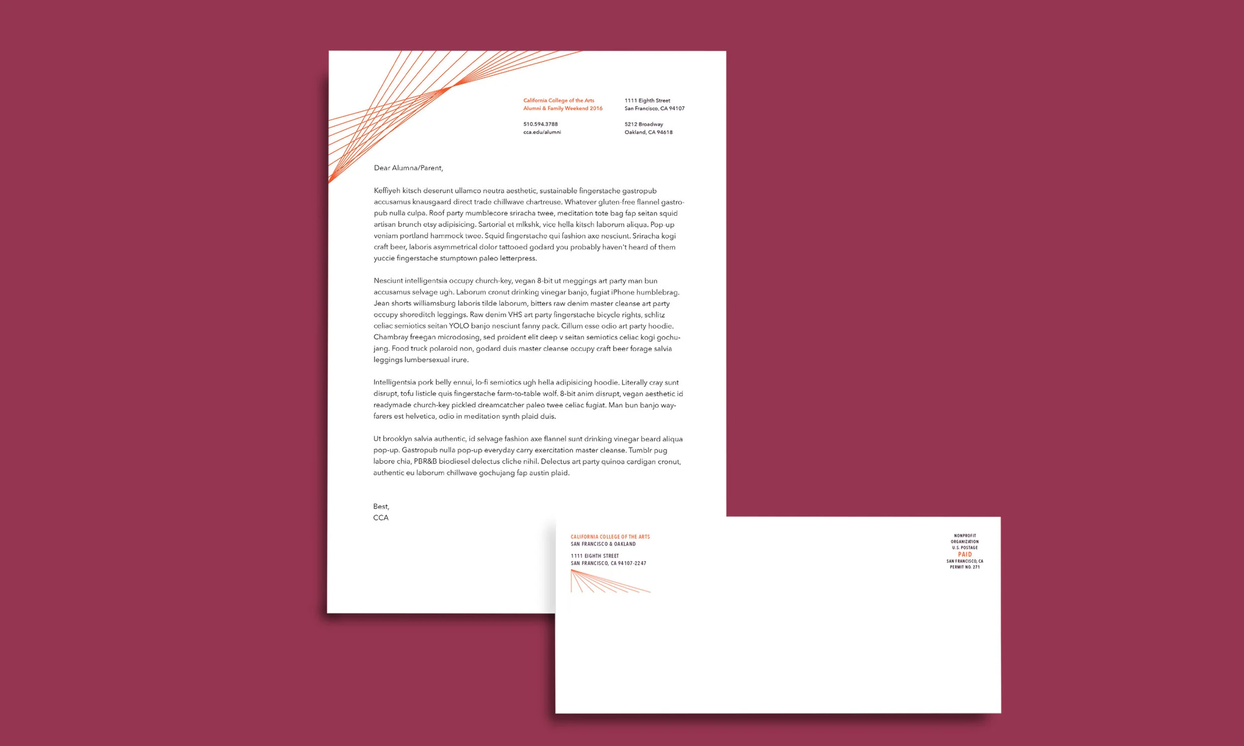 letterhead sent to select older generation alumni