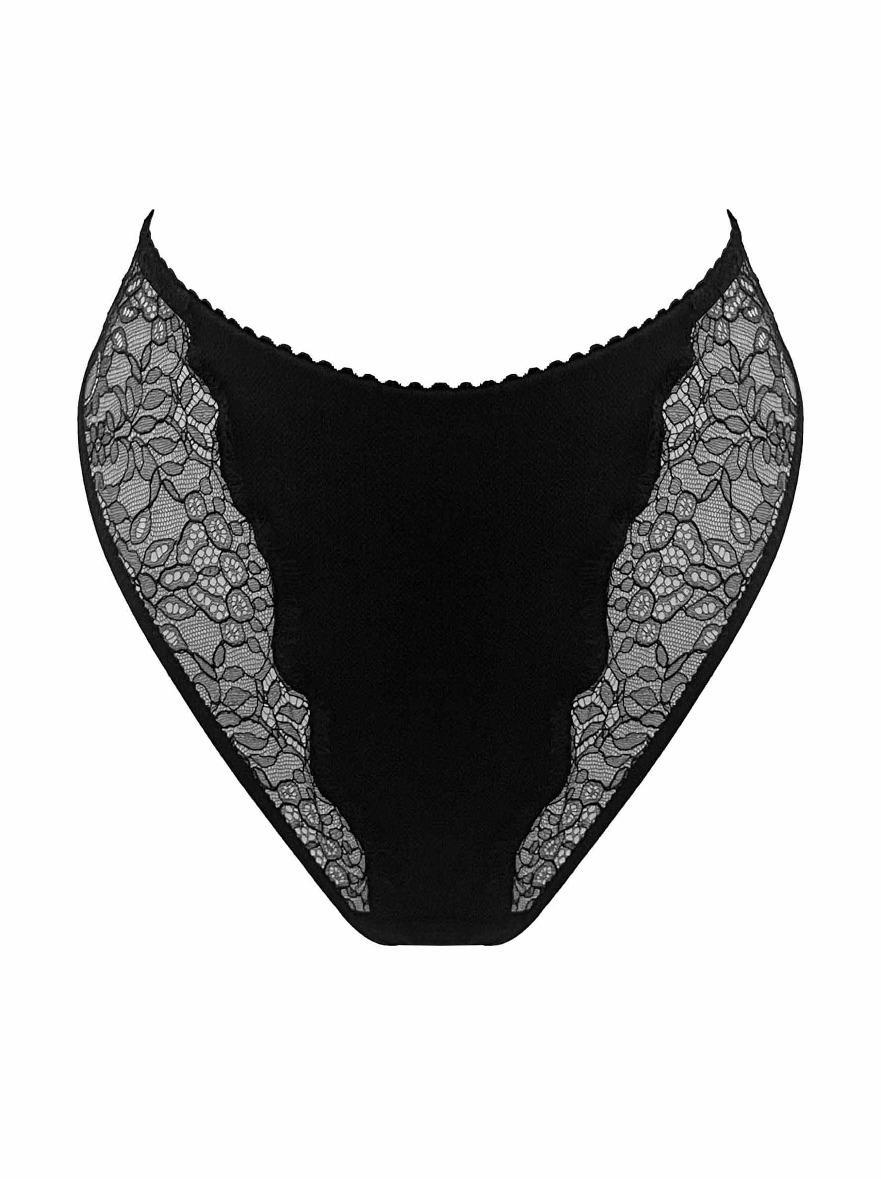 MARLENE HIGH WAISTED PARISIAN THONG BLACK
