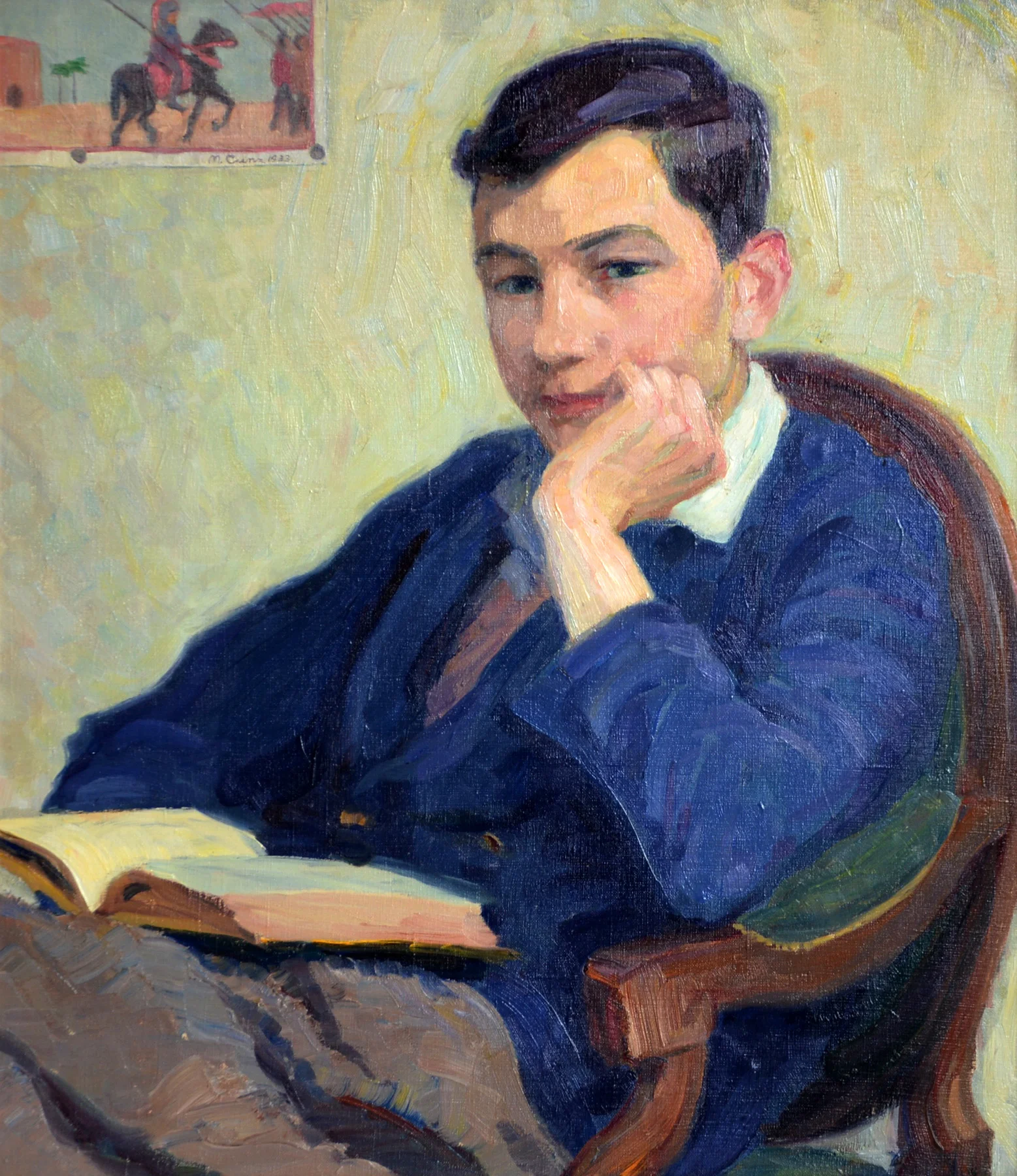 Porträt Eugen Cunz lesend, 1933. Öl auf Leinwand. 66 x 58