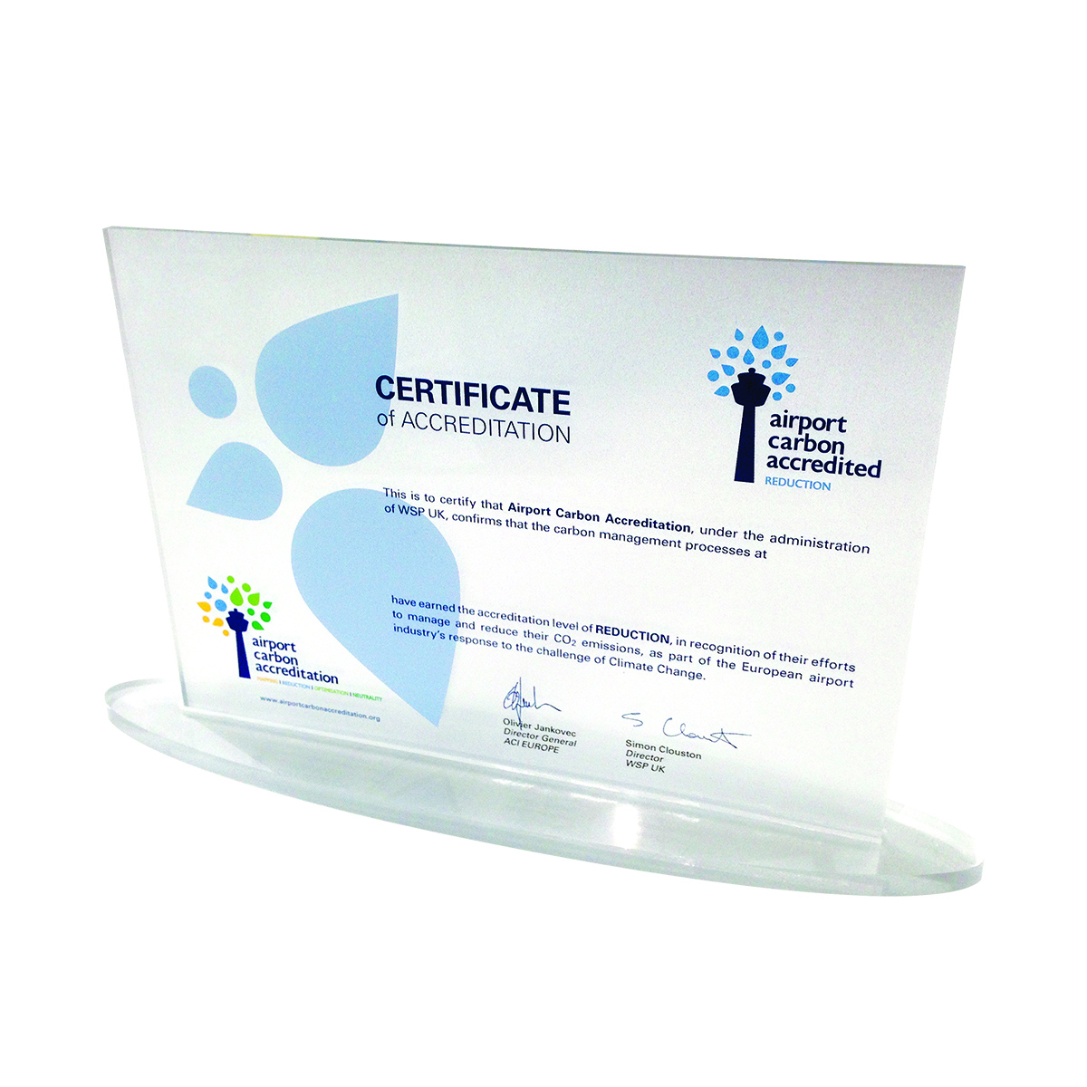 Acrylic Certificate