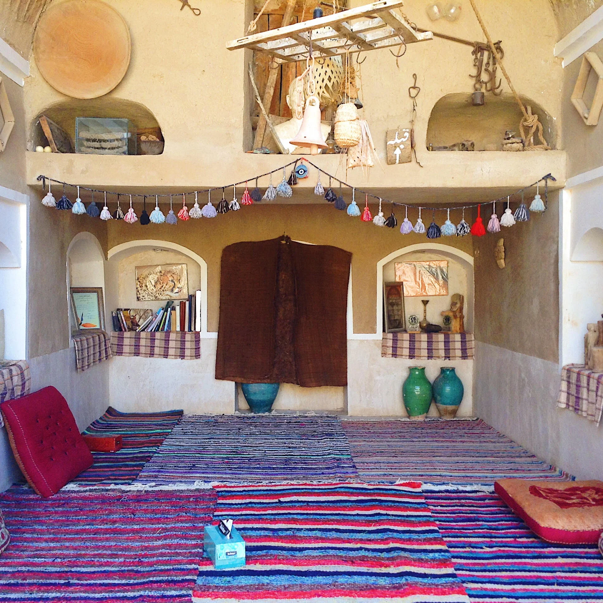 Here breakfast, lunch and dinner was served. It was pretty much like an outdoor living room. Barandaz Lodge, Mesr, Iran