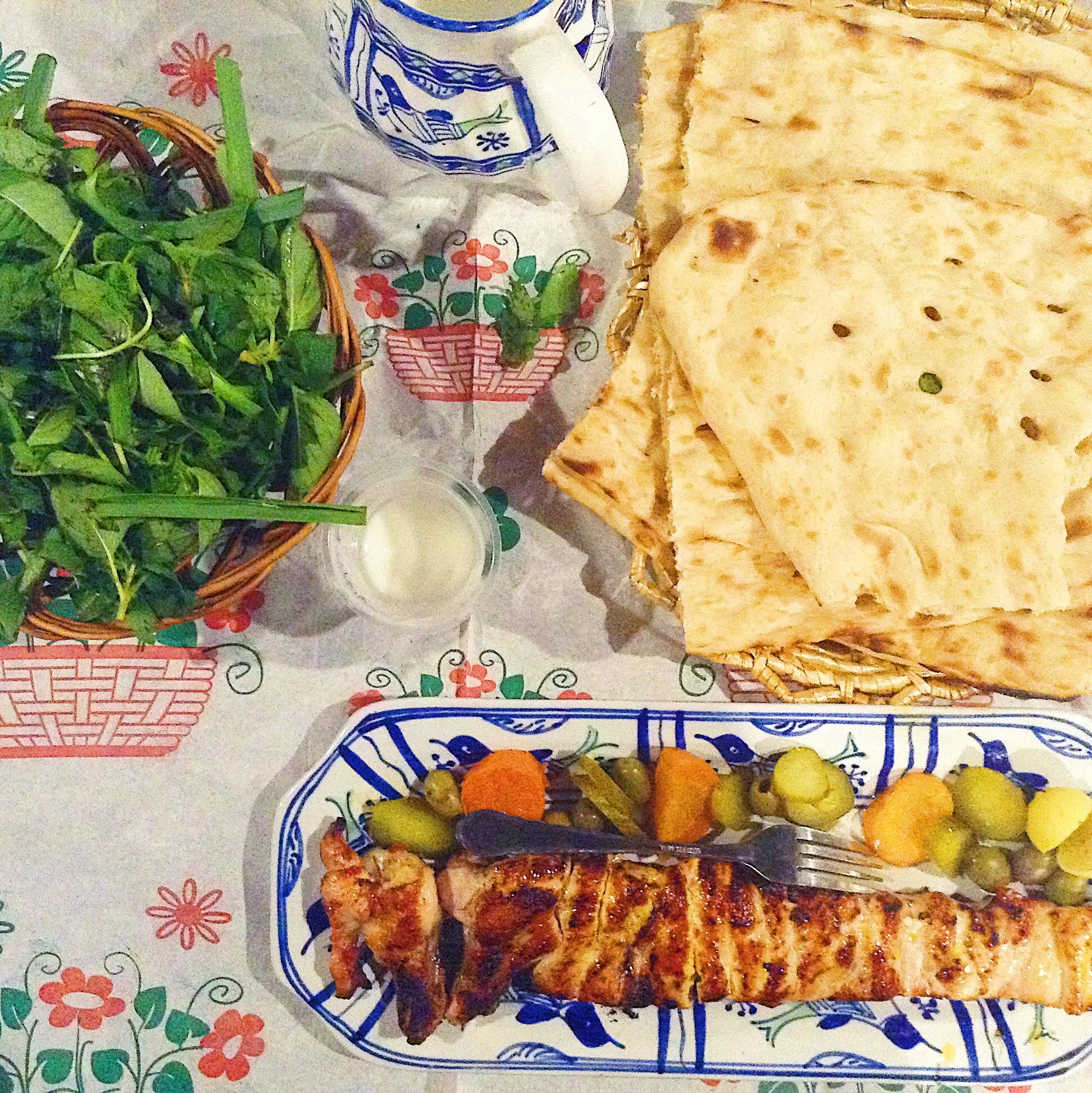Azari Teahouse, Tehran. Delicious cusine from Azerbaijani cuisine. We ate kebap and Dizi, a traditional stew from vegetables and meat. Everything there tasted amazing! 