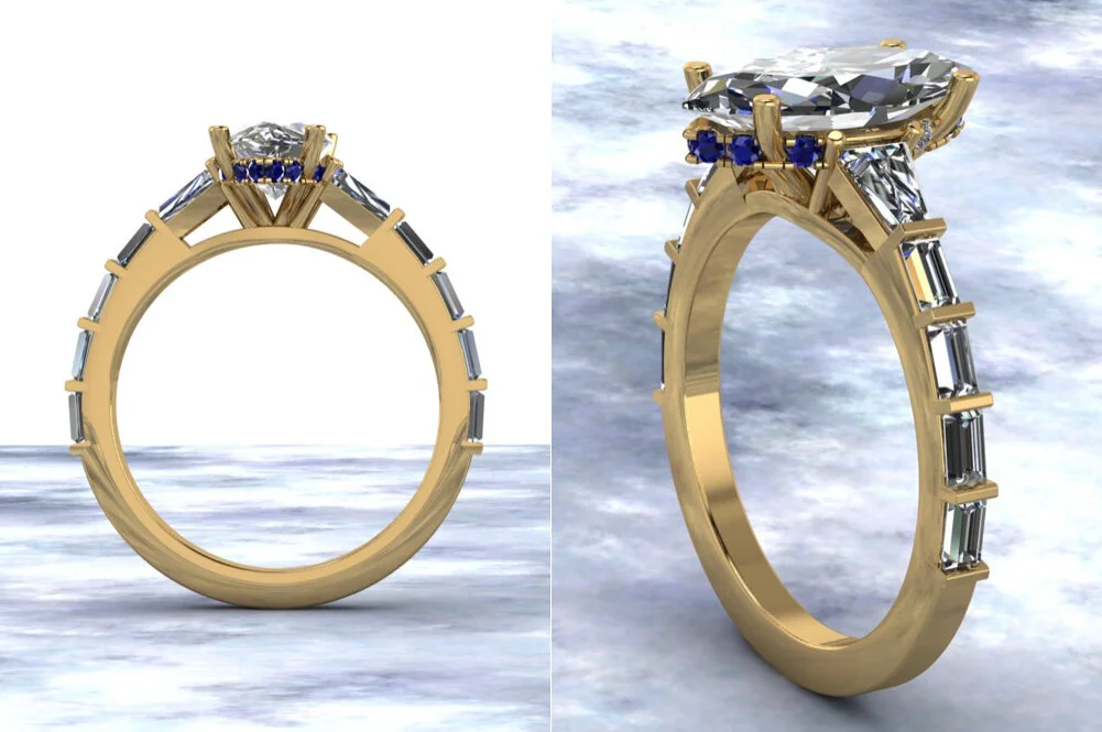 CADs of the ring to help Brad and Emily see what the final product would look like