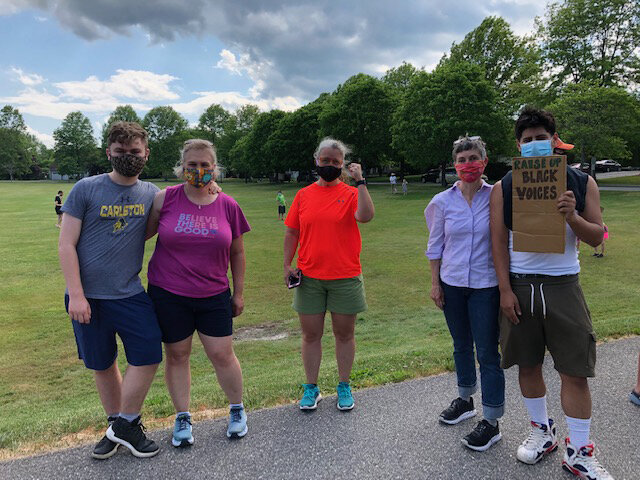 protest on the common june 2020 henry h, amy h, katie and henry c.jpg