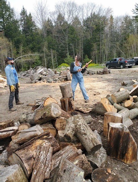 allison splits wood at woodbank.jpg