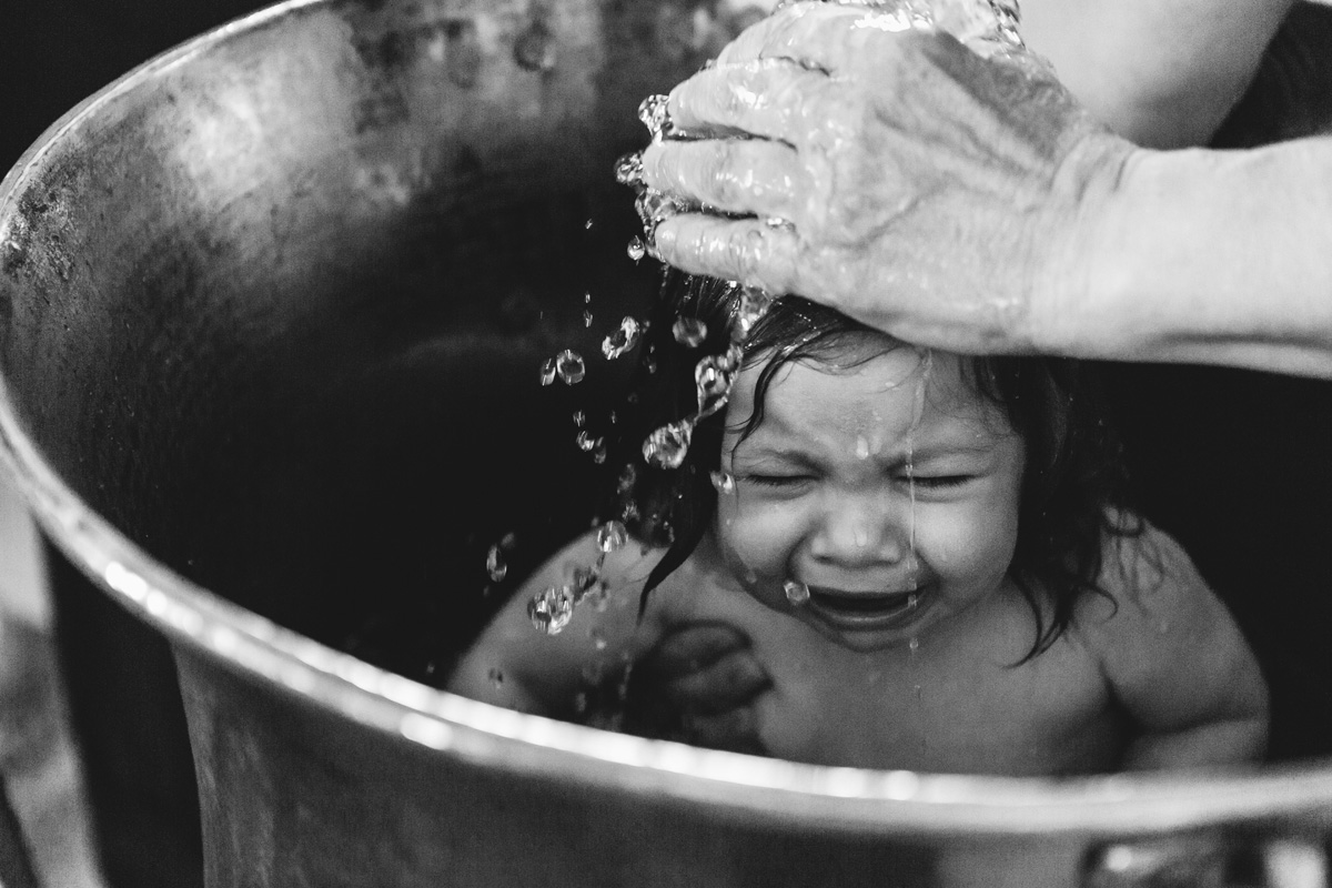 into the holy water