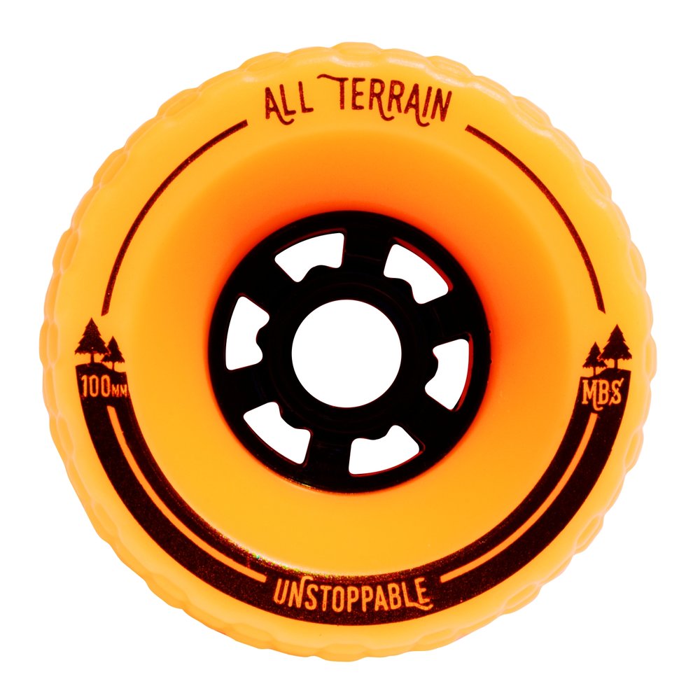 13405 - MBS All-Terrain Skateboard Wheels - Orange (4) — MBS.COM