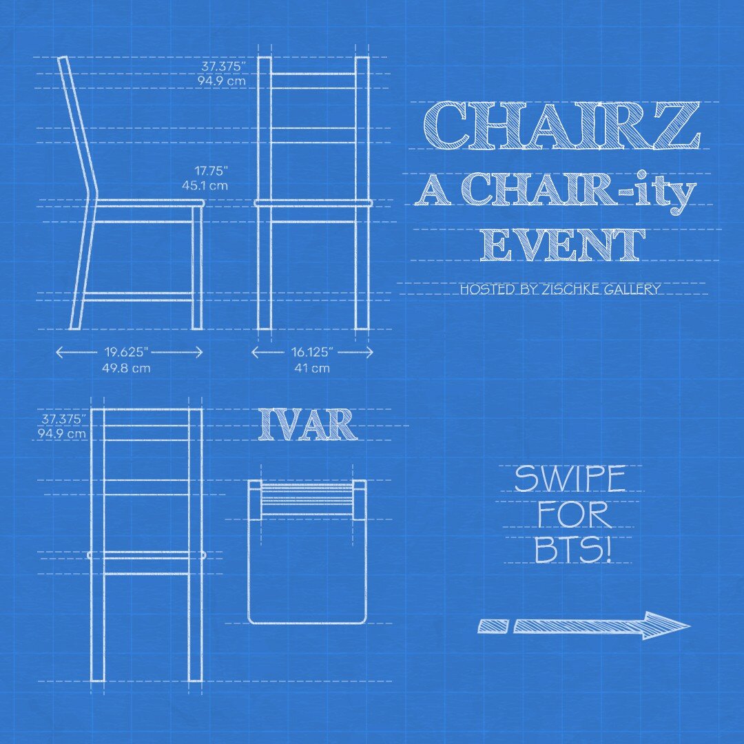 Take a behind the scenes peek at our process and what we've been working on in our spare time!

We have been invited by Zischke gallery, along with 19 others, to participate in CHAIRZ: A Chair-ity Event. Participants include other architecture firms,