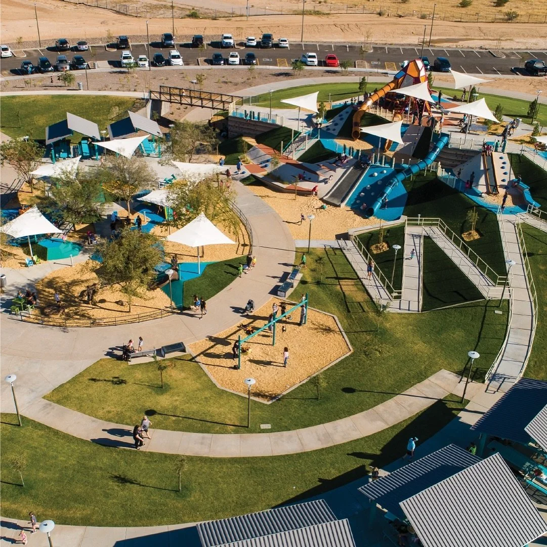 GILBERT REGIONAL PARK, GILBERT ARIZONA
Partnered with landscape architects @digstudio.inc , the project’s vision for an initial 30-acre Phase 1 was to bring a destination play experience to the community. With help from @haydoncompanies to see