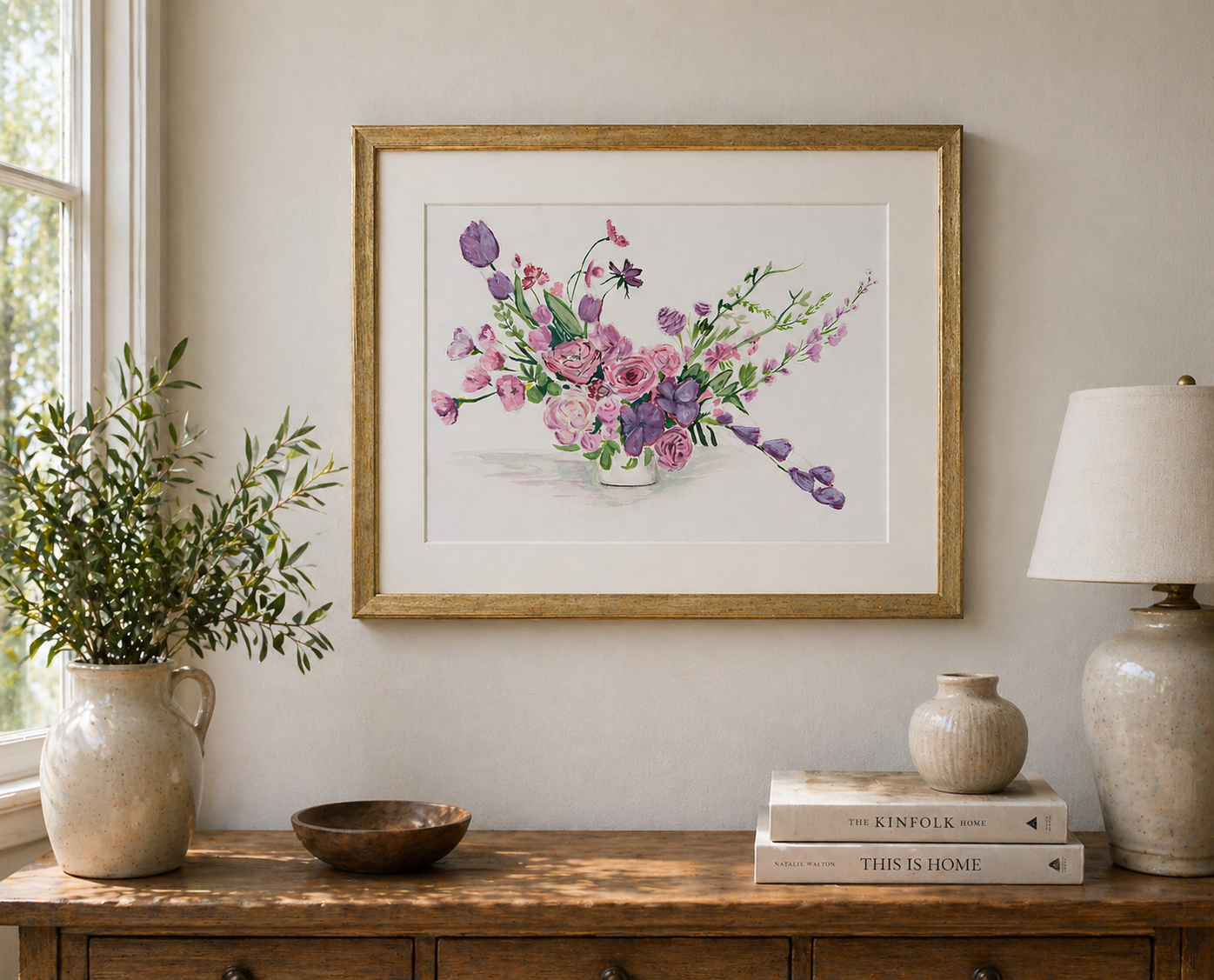 Watercolor Bouquet Series: Purple, Pink & Green