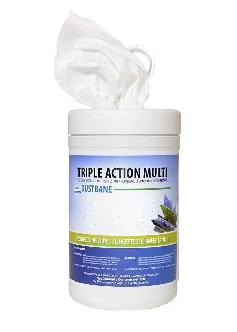 Dustbane Triple Action Multi surface cleaning wipes.