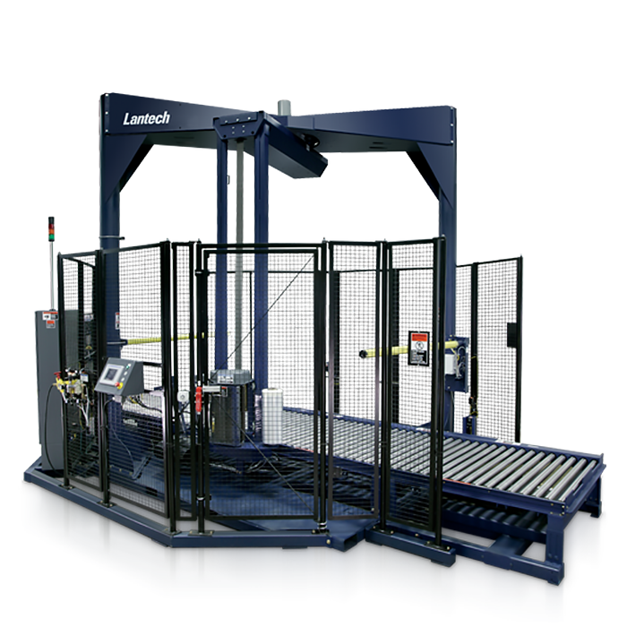 Lantech Automatic Rotary Arm Stretch Wrapper with Conveyor System