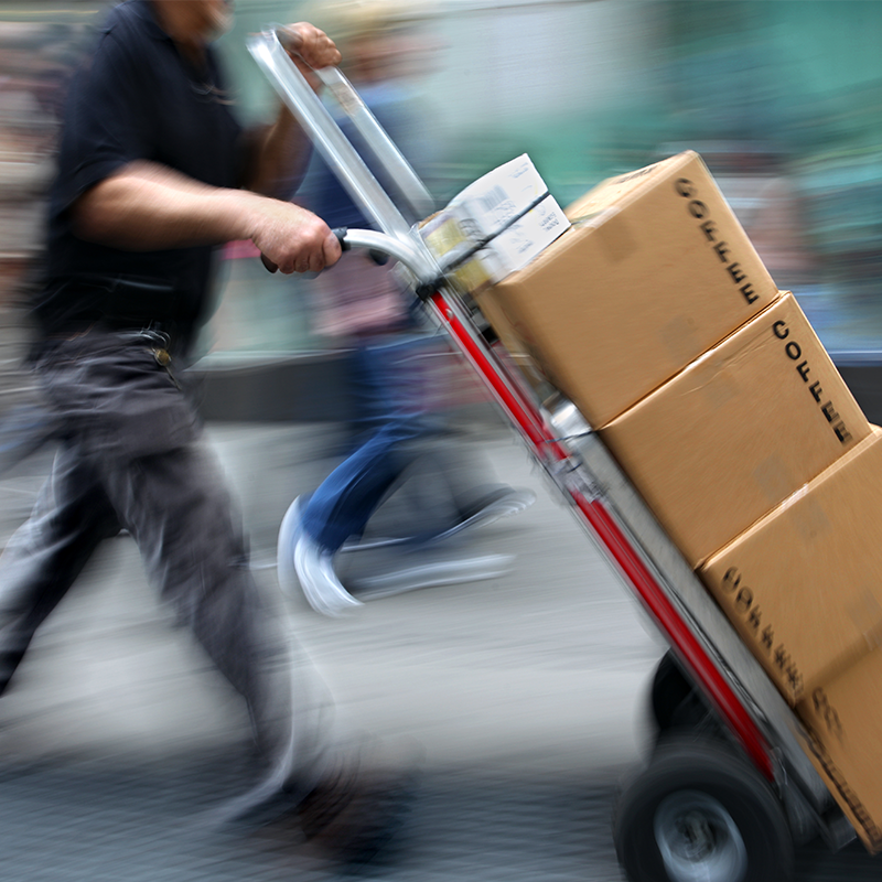 man delivering packages to destination