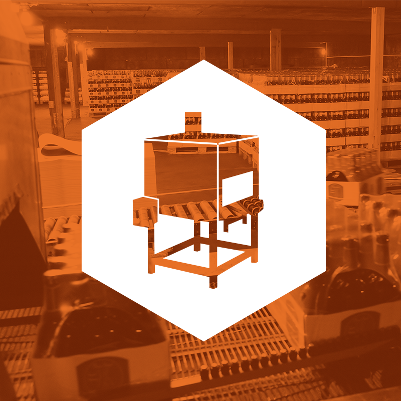 shrink it right icon on top of orange colour background of a shrink wrap line
