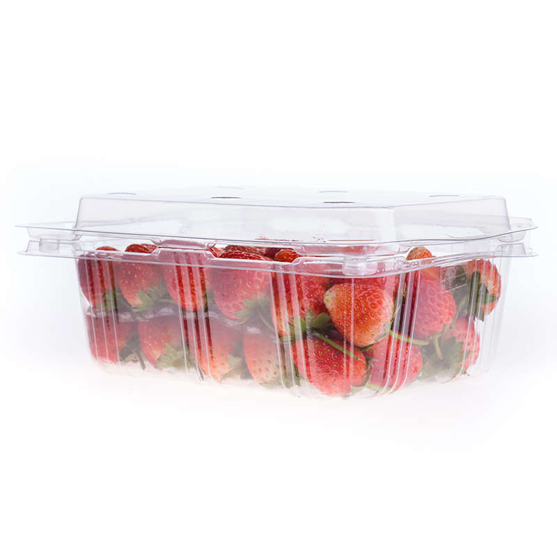 strawberries packed in clear clamshell growpack produce packaging container
