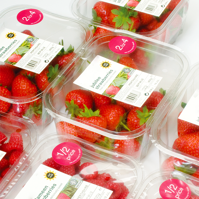 Fresh Strawberries packaged in GrowPack Top Seal Packaging