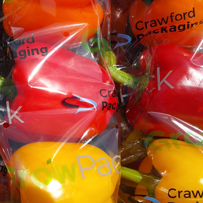 3 pack of peppers packed in growpack printed flow wrap film