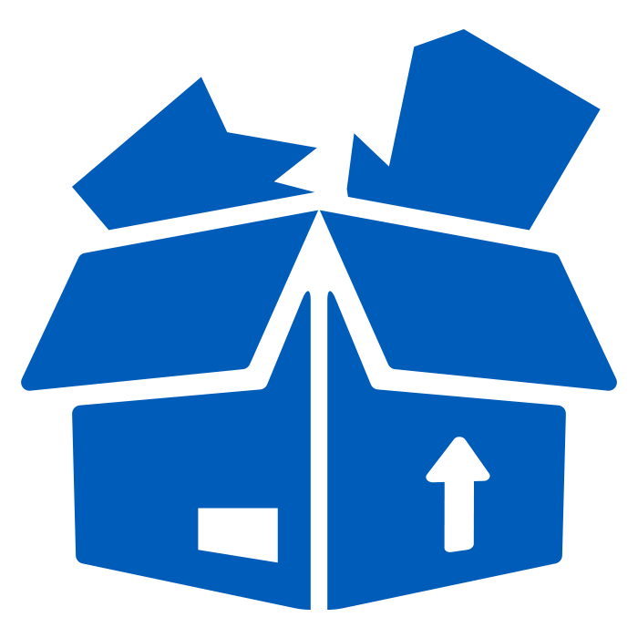 icon of damaged product inside box