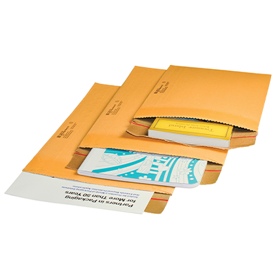 three rigi bag mailer envelope on white background