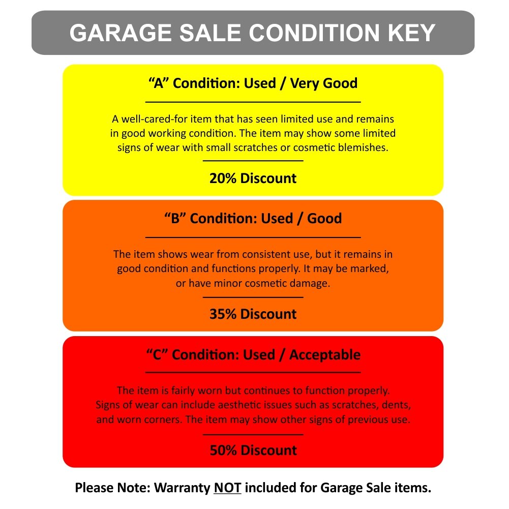 Garage Sale Condition Key