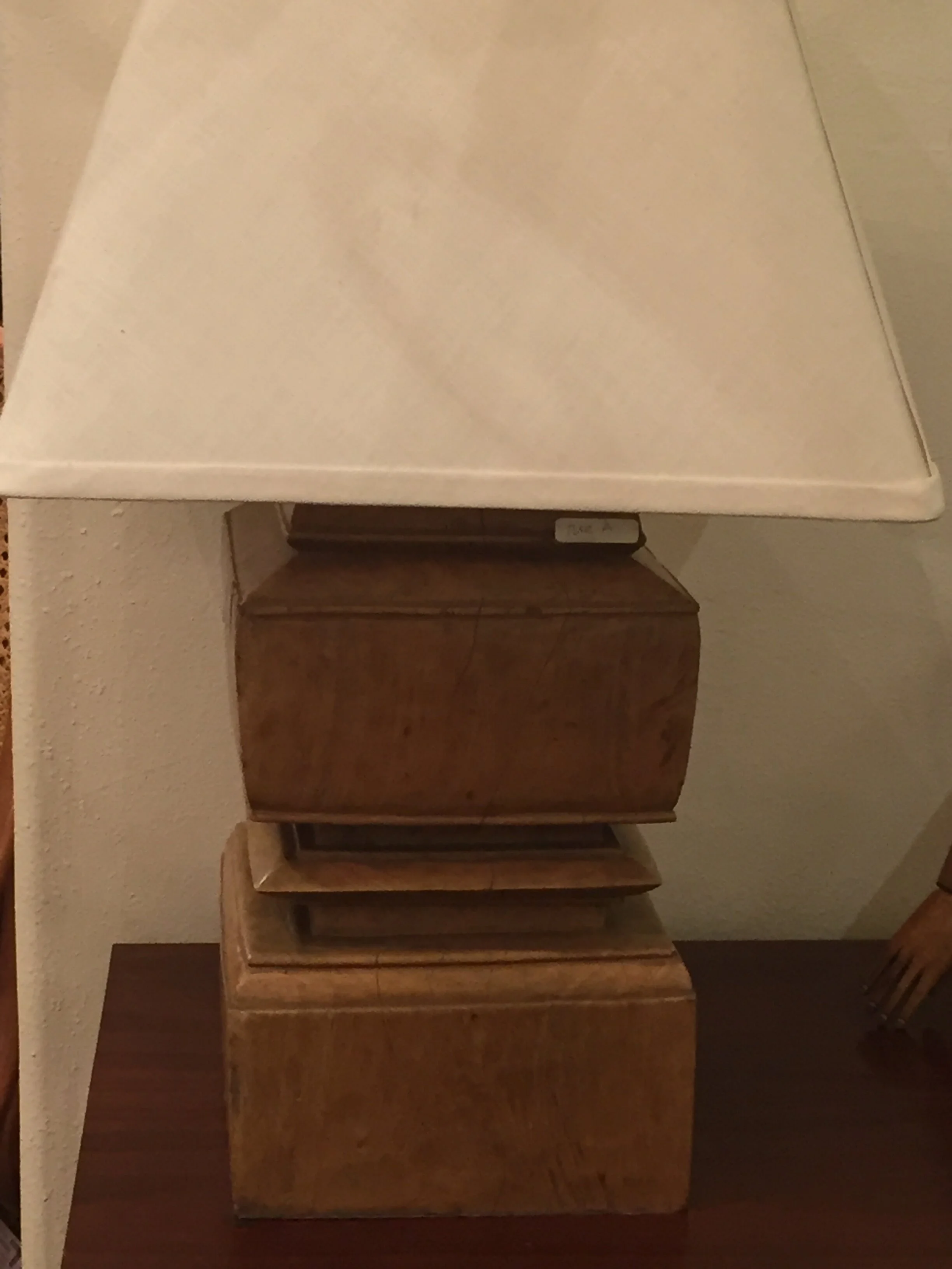 carved wood table lamp