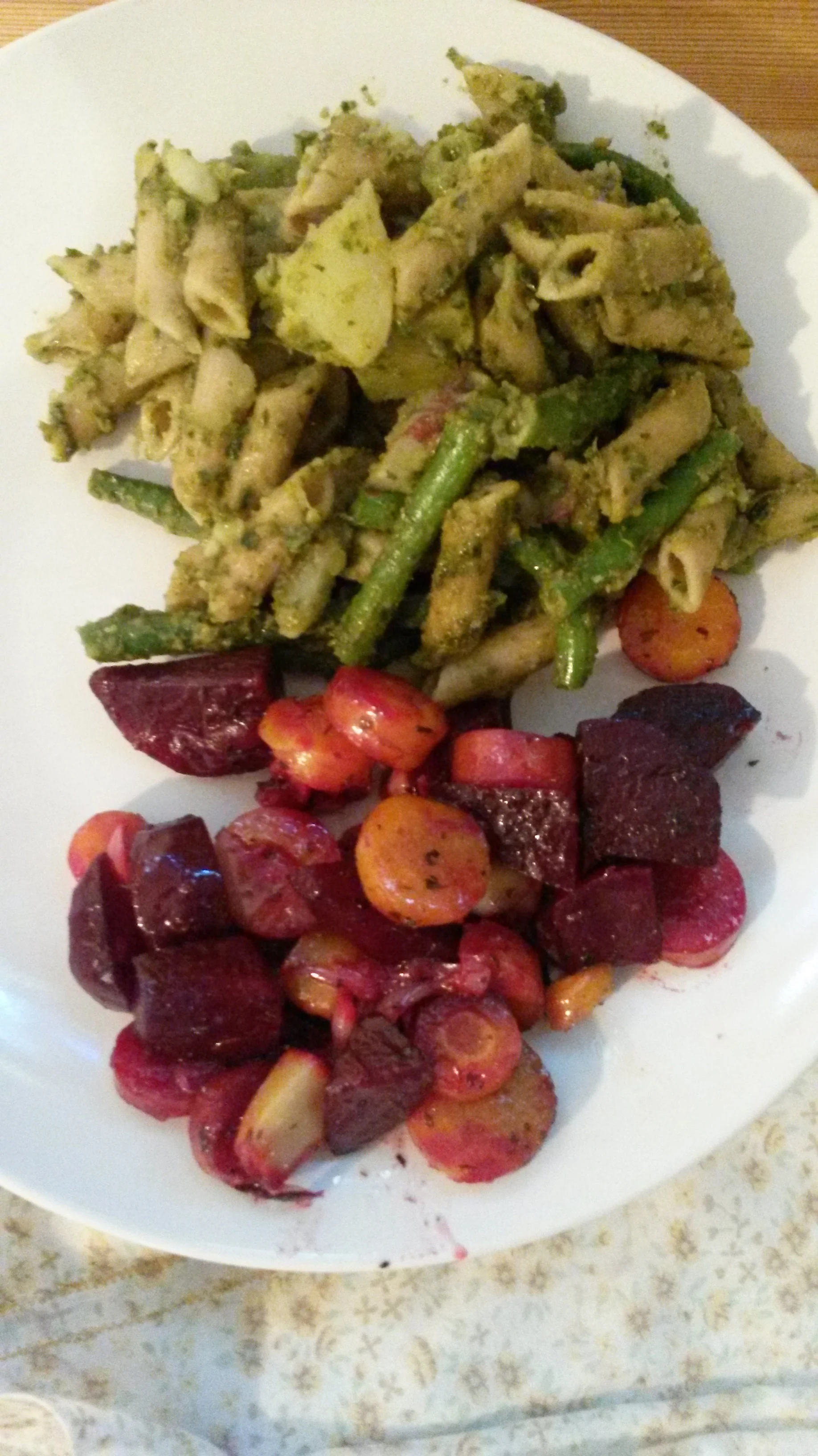 Everything (except the pasta) was grown in the home garden. Nothing beats that!