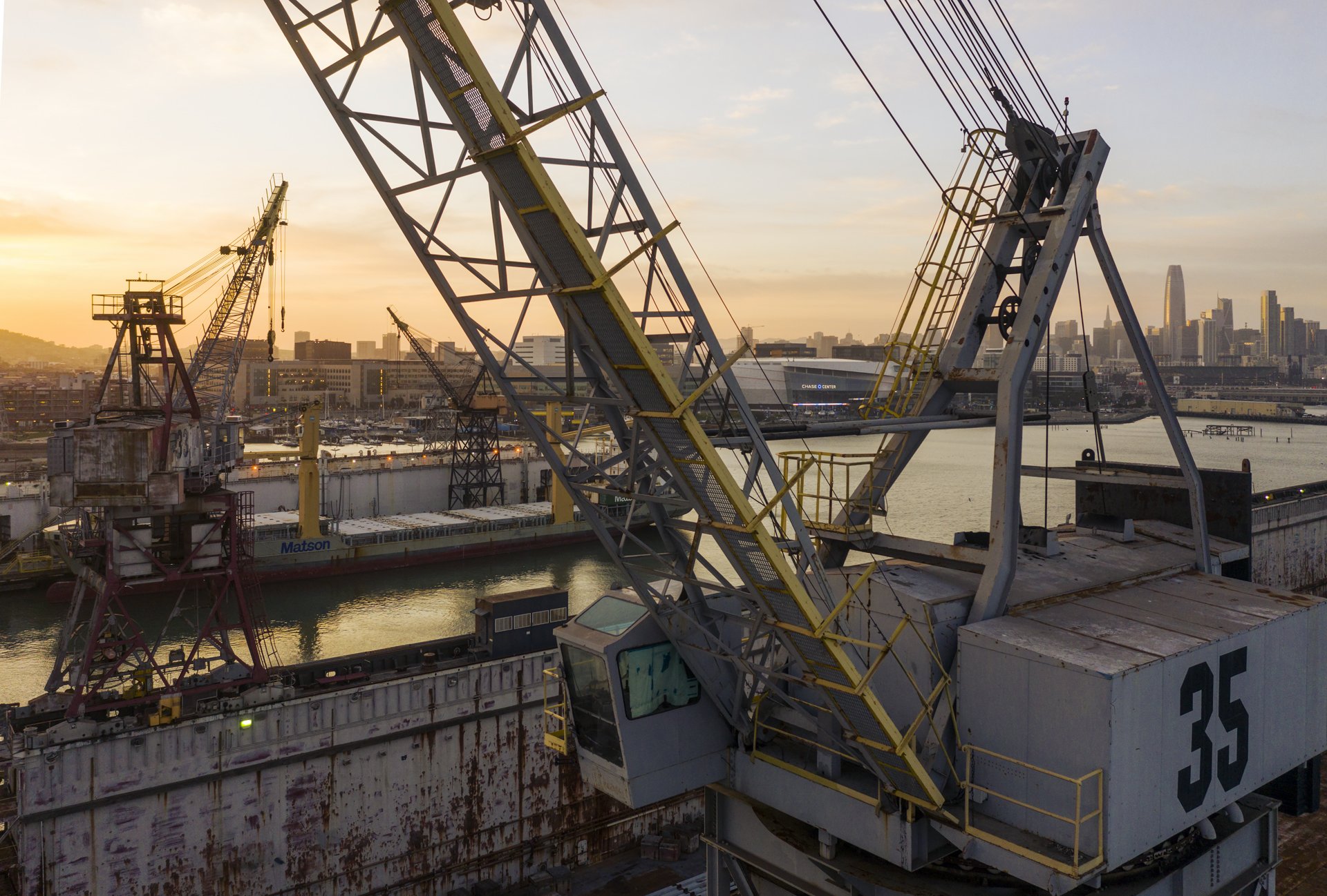 Drydock cranes of Pier 70