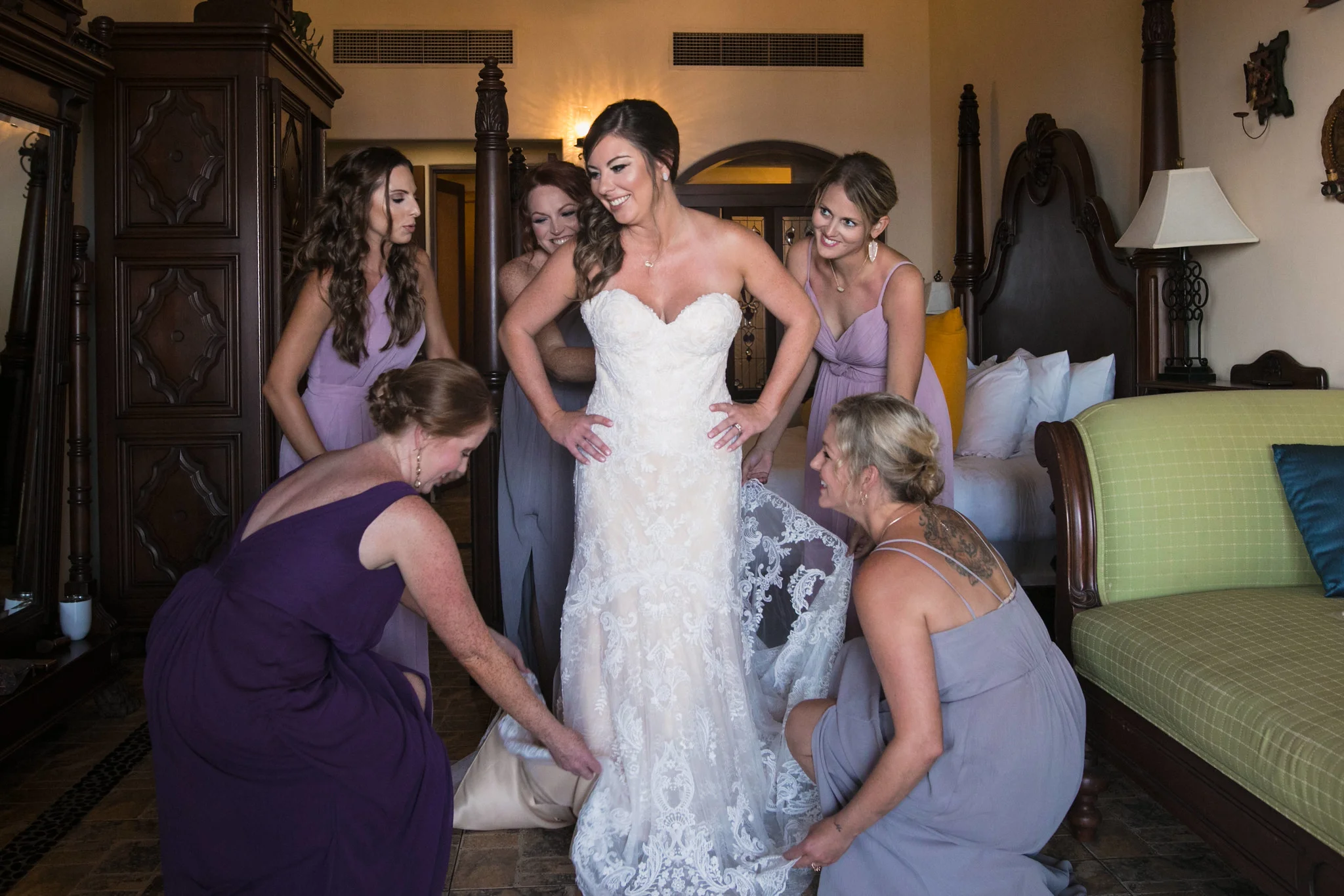 Kara in dress with bridesmaids .jpg