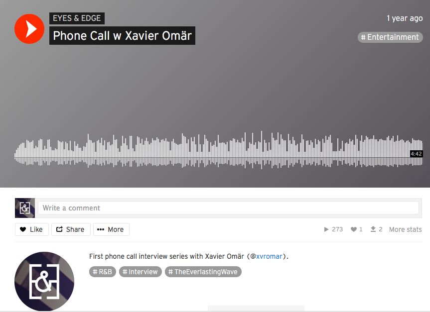 Live interview with Xavier Omär for EYES & EDGE magazine. 