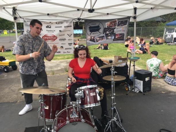 Lesson Lab tent hosted by Rhythm Traders Drum Shop, Portland, Oregon