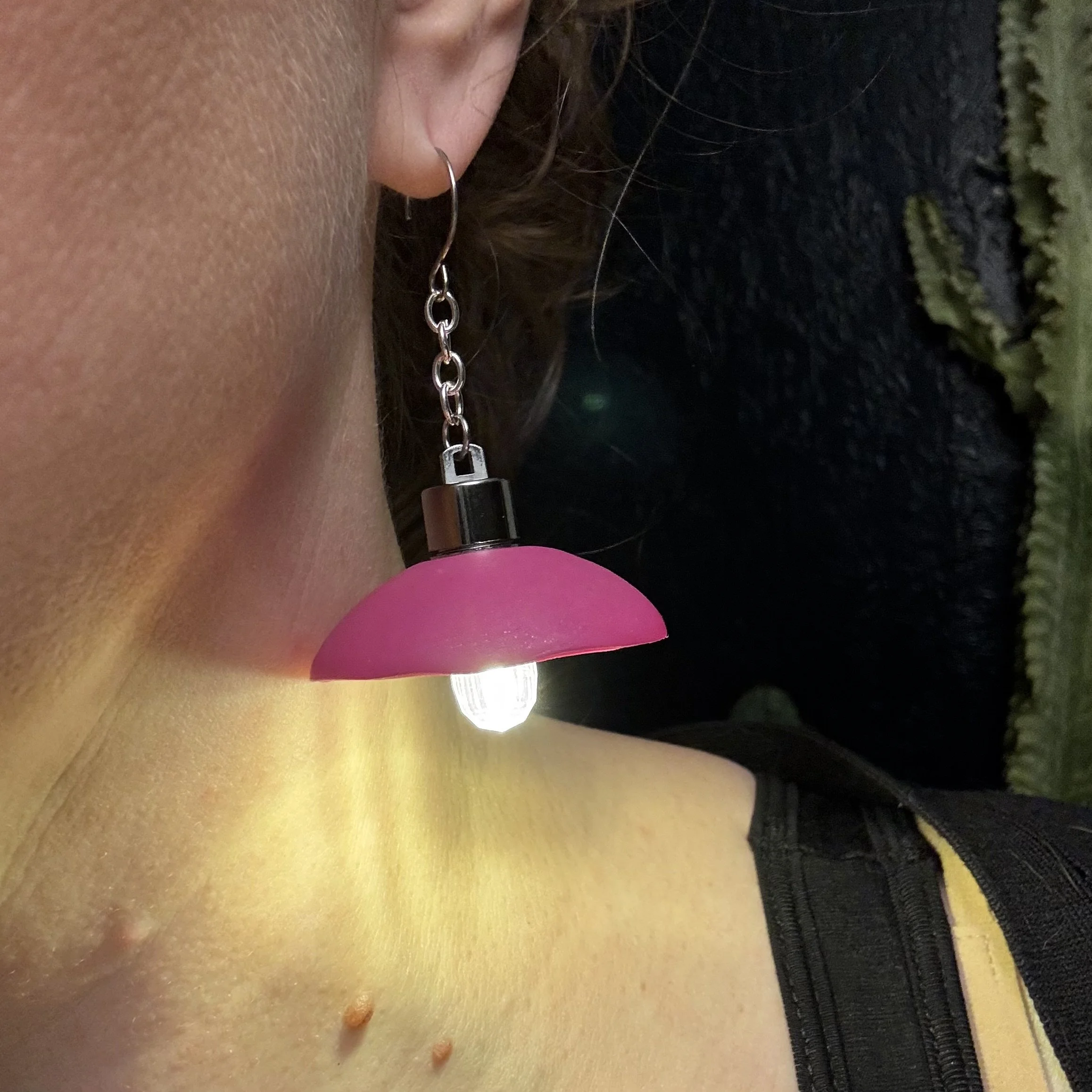 Pink Dome Illuminated Earrings 19