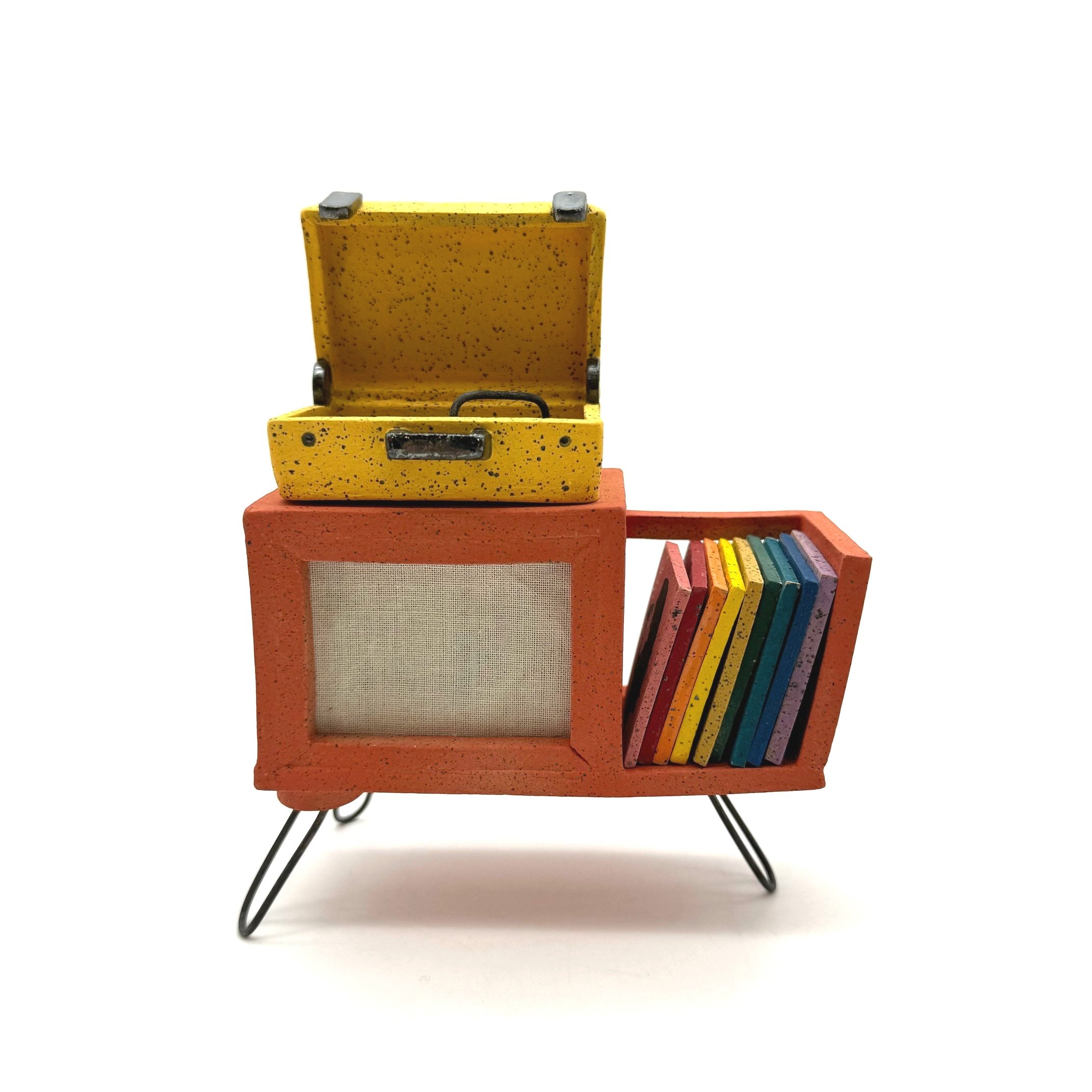 Orange Tripod Bluetooth Record Console