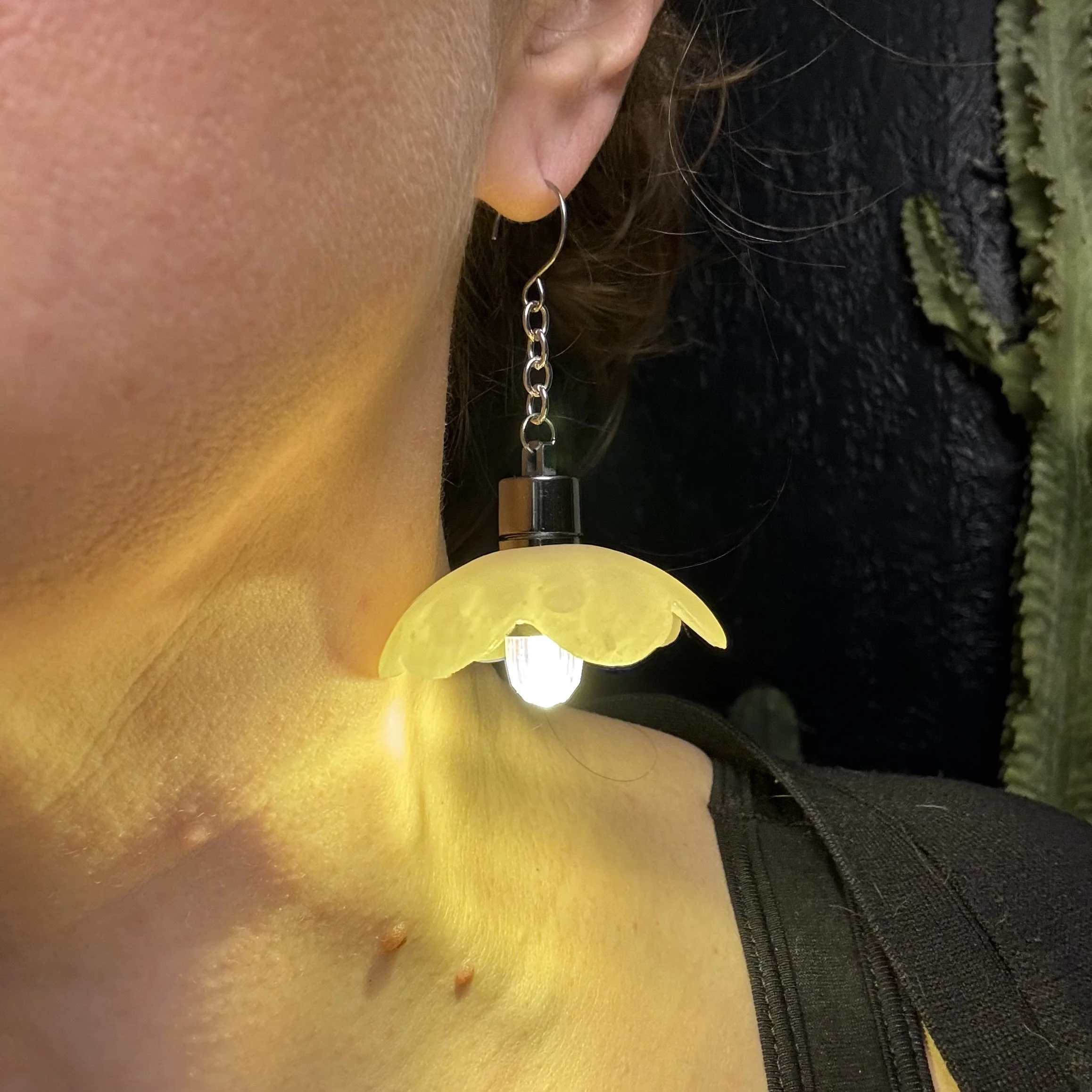 Extra Wide Scallop Illuminated Earrings 6