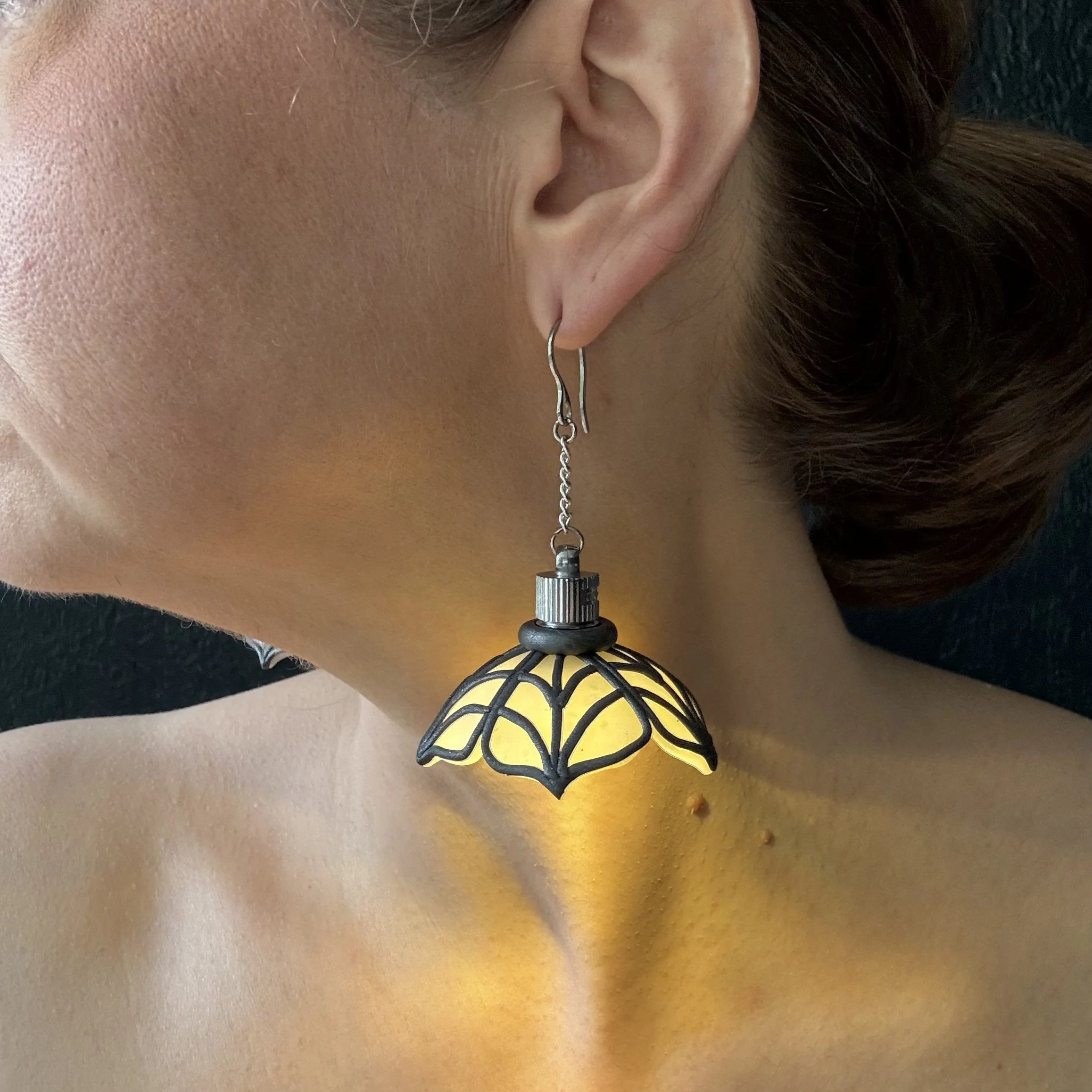 Stained Glass Illuminated Chandeliearring #18