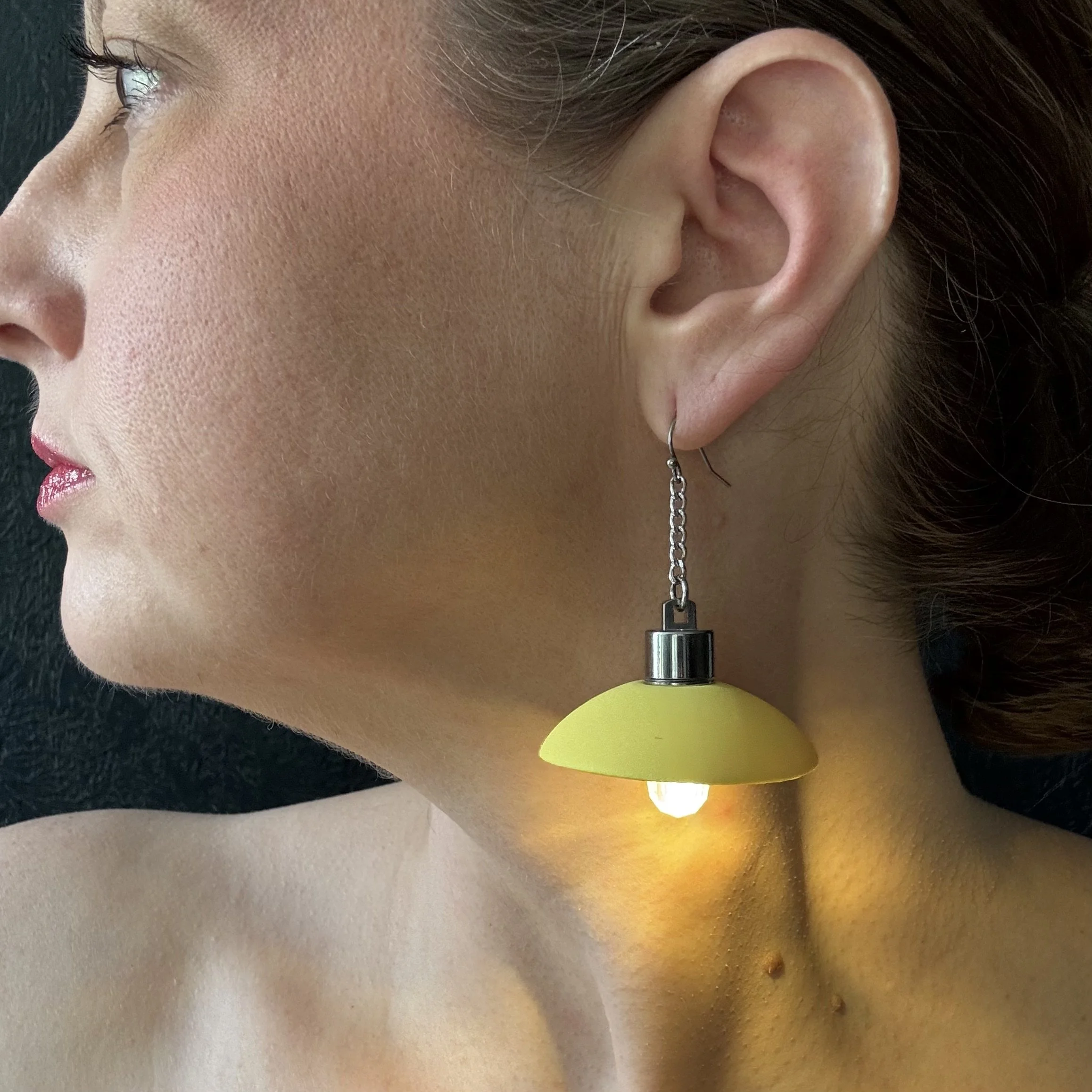 Yellow Dome Illuminated Earrings