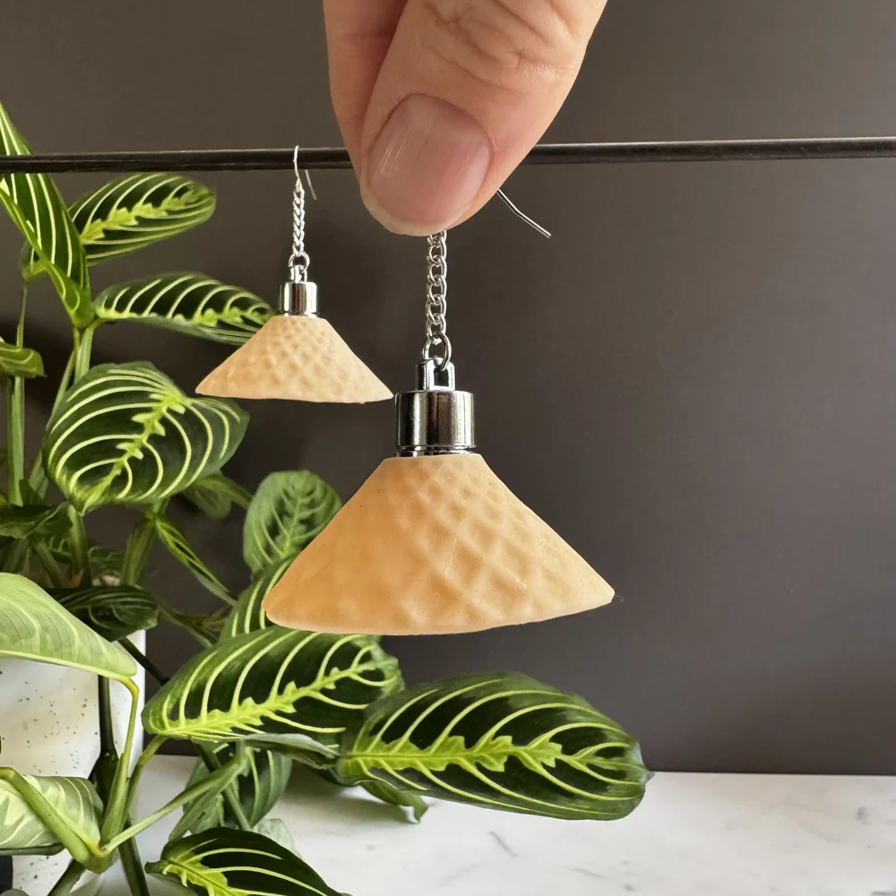Patterned Lamp Shade Pendant Earrings 1 — Kate Schroeder