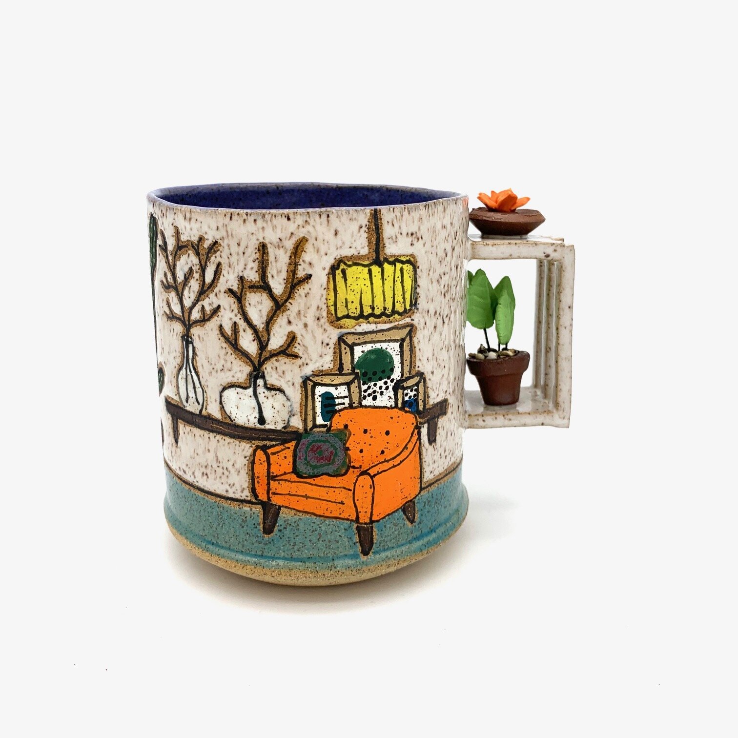 Snap Crackle Pop! Whats cozier than a wood stove and a slick orange readin' chair?