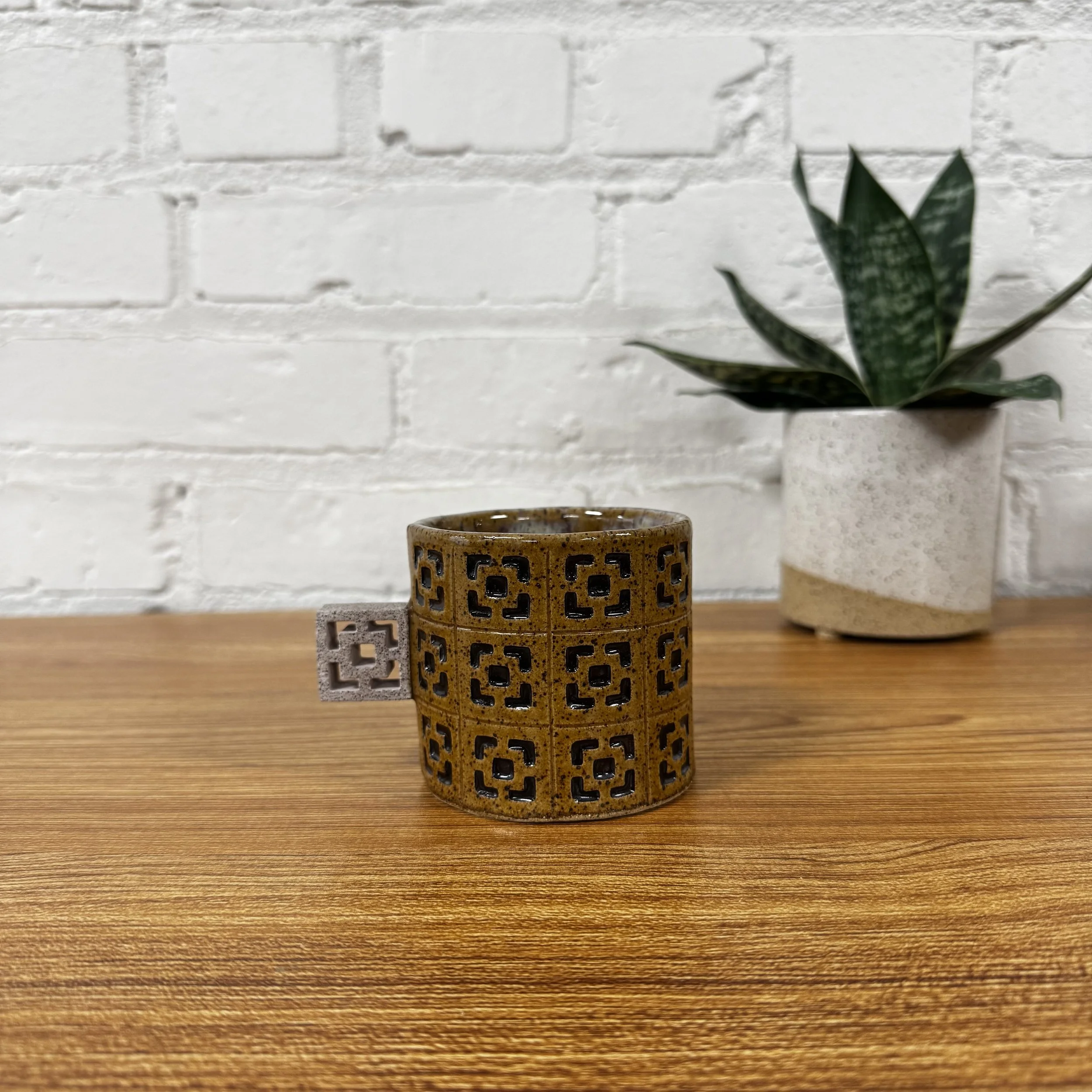 16- Breeze Block Mug with Breeze Block Handle