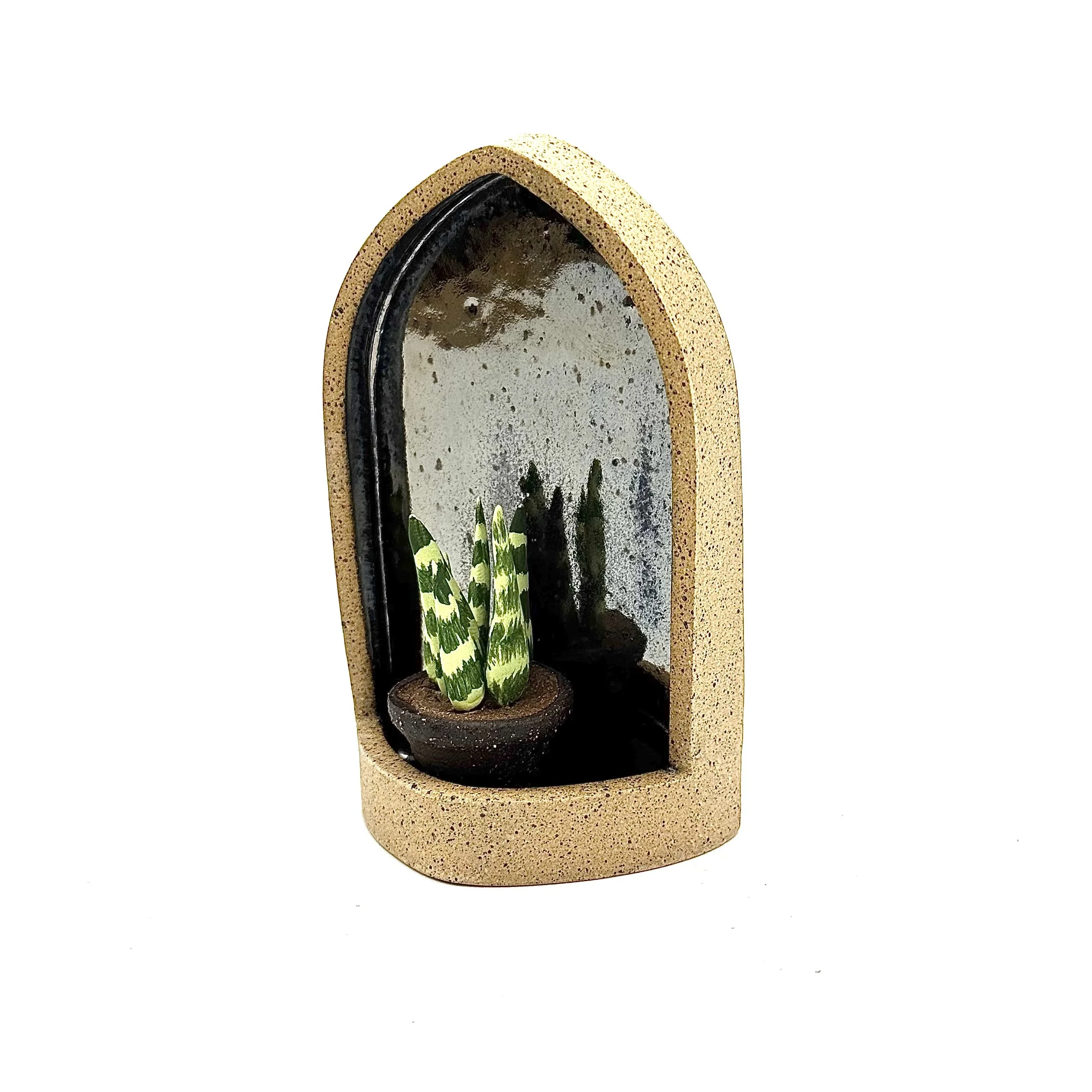 107- Large Gothic Wall Hanging Arch with Sansevieria