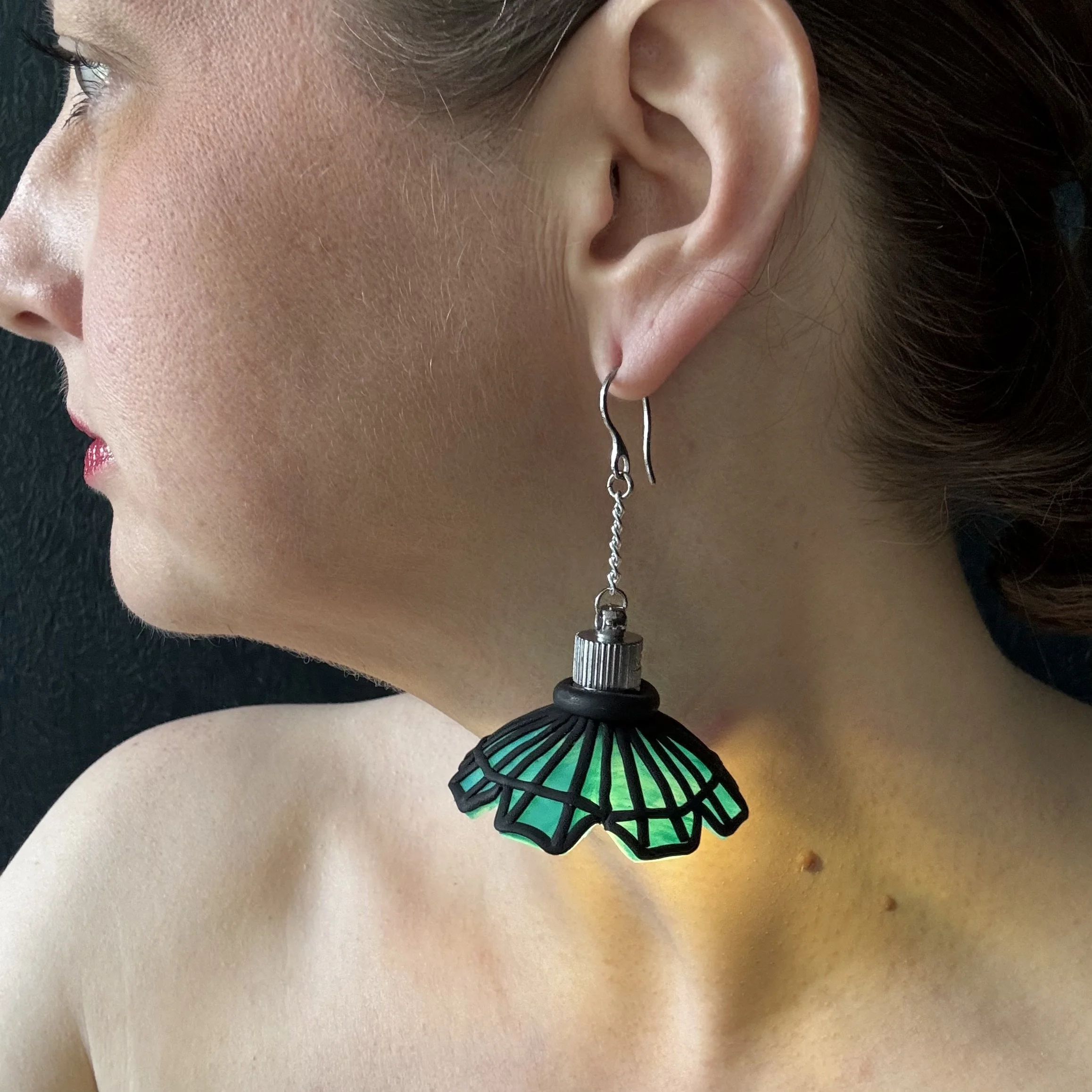 Stained Glass Illuminated Chandeliearring #2