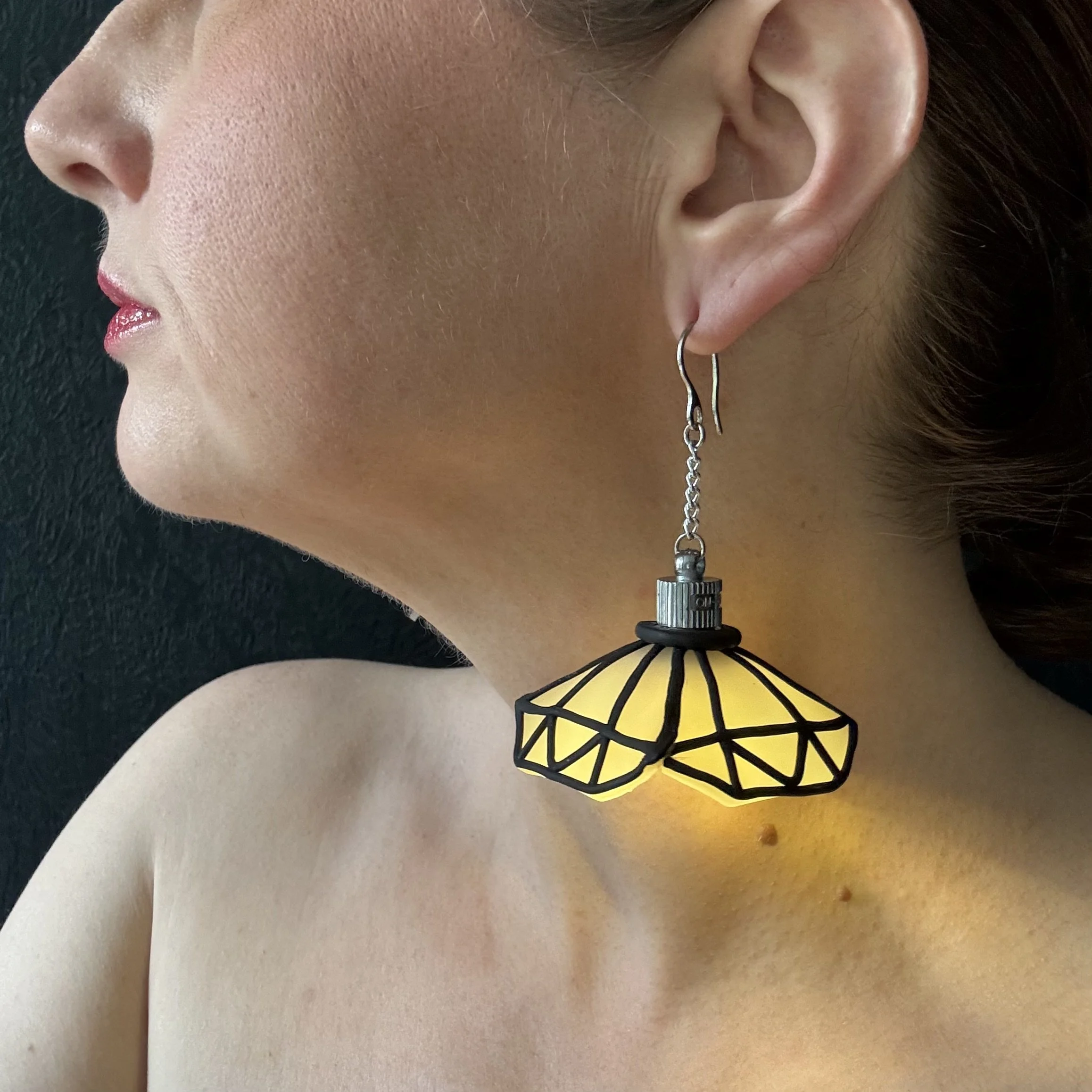 Stained Glass Illuminated Chandeliearring #3