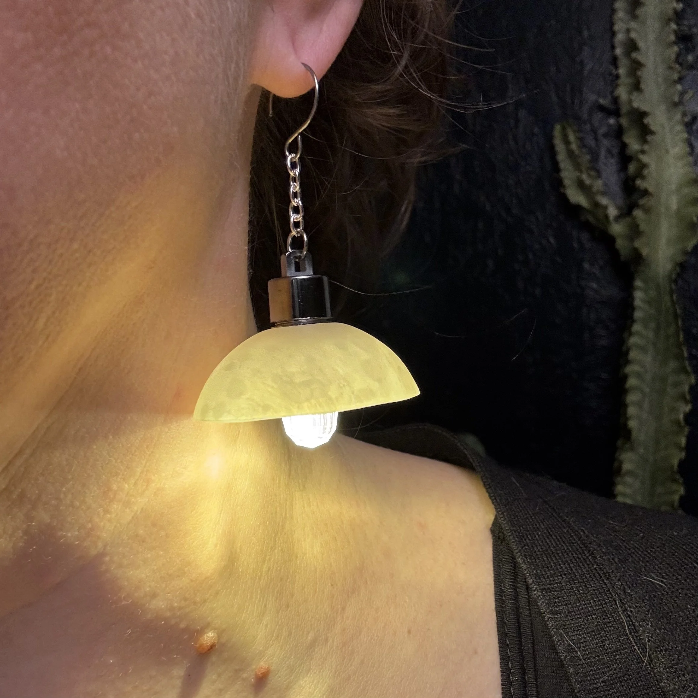 Small Translucent Dome Illuminated Earrings 1