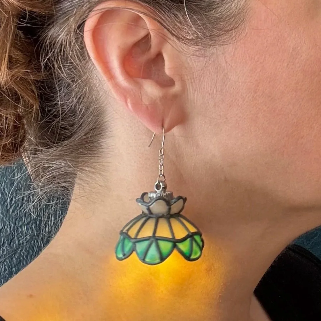 48 Ready-to-Ship Hand Leaded Stained Glass Illuminated Earrings